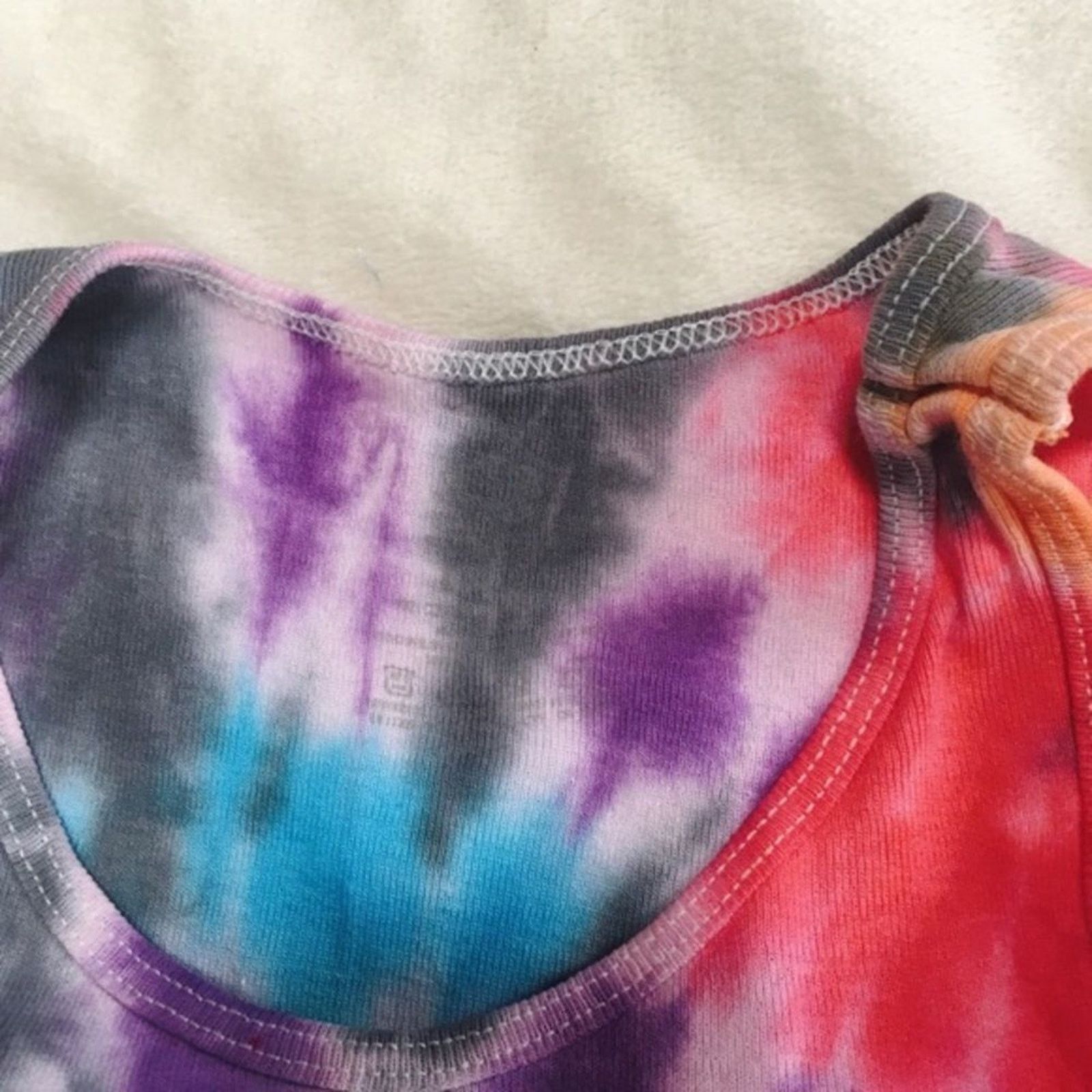 Fruit Of The Loom Dyes by MacKay Spiral Tie-Dye Tank Top | Sz YL Size XS / US 0-2 / IT 36-38 - 3 Thumbnail