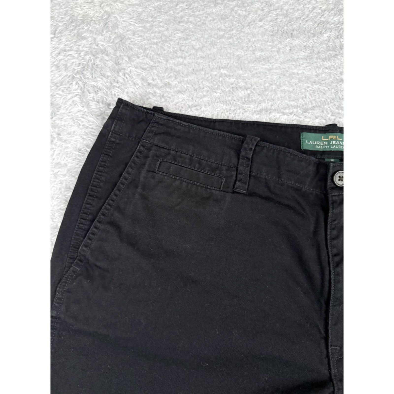 Ralph Lauren Lauren Ralph Lauren Shorts Women 16 Black Chino Twill Cotton Blend LRL Hike 36x7 Size 38" / US 16 / IT 52 - 4 Thumbnail