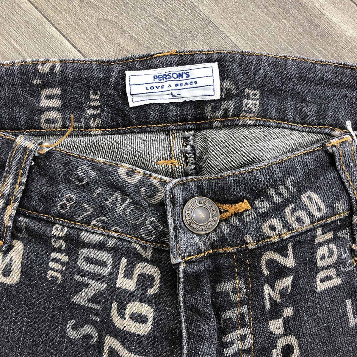 If Six Was Nine × Japanese Brand × Le Grande Bleu (L.G.B.) 2000s Persons Poem Full Print Goa Lgb Bootcut Flared Jeans Size US 28 / EU 44 - 5 Thumbnail