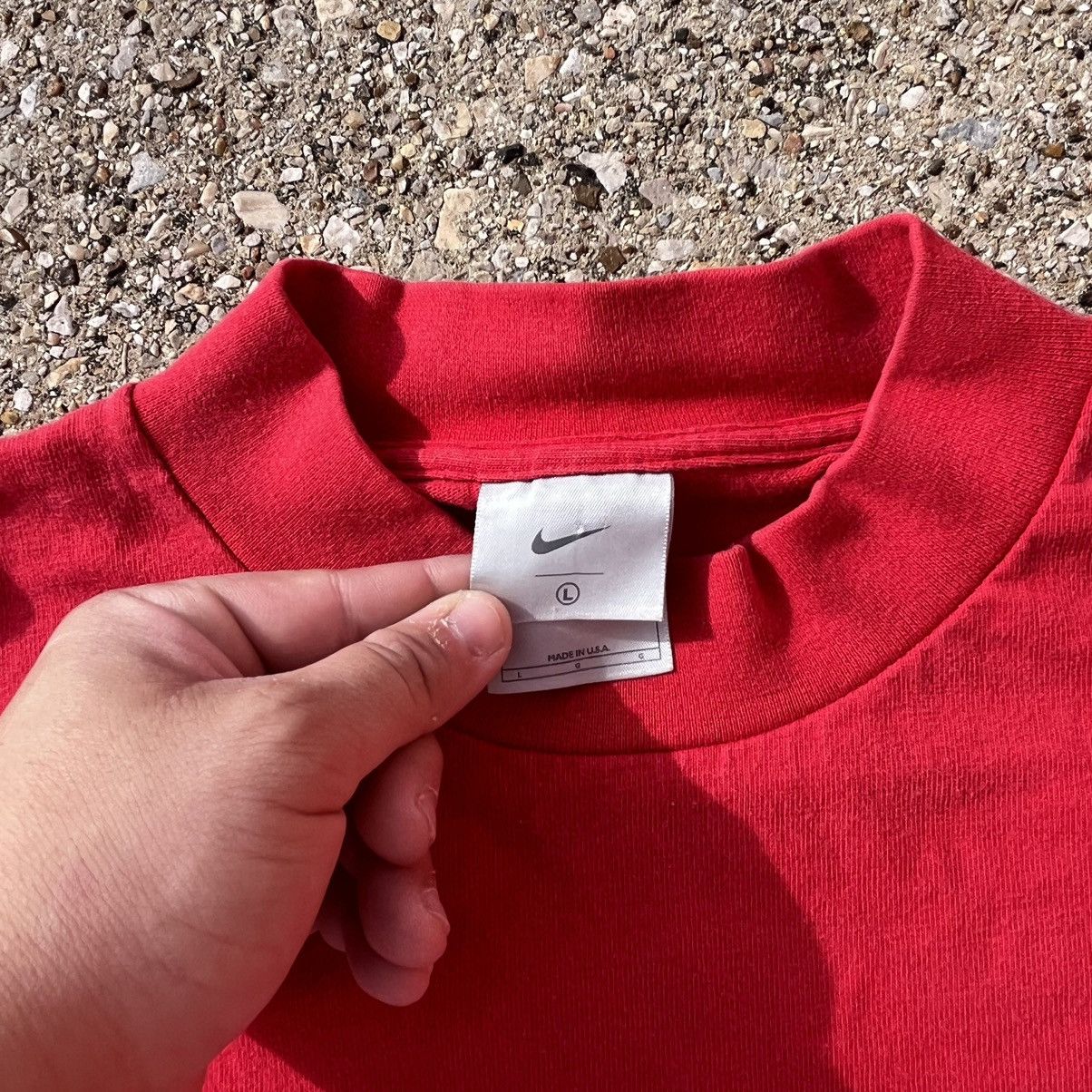Nike × Vintage Vintage 90s Nike Mock Neck Longsleeve Size US L / EU 52-54 / 3 - 3 Thumbnail
