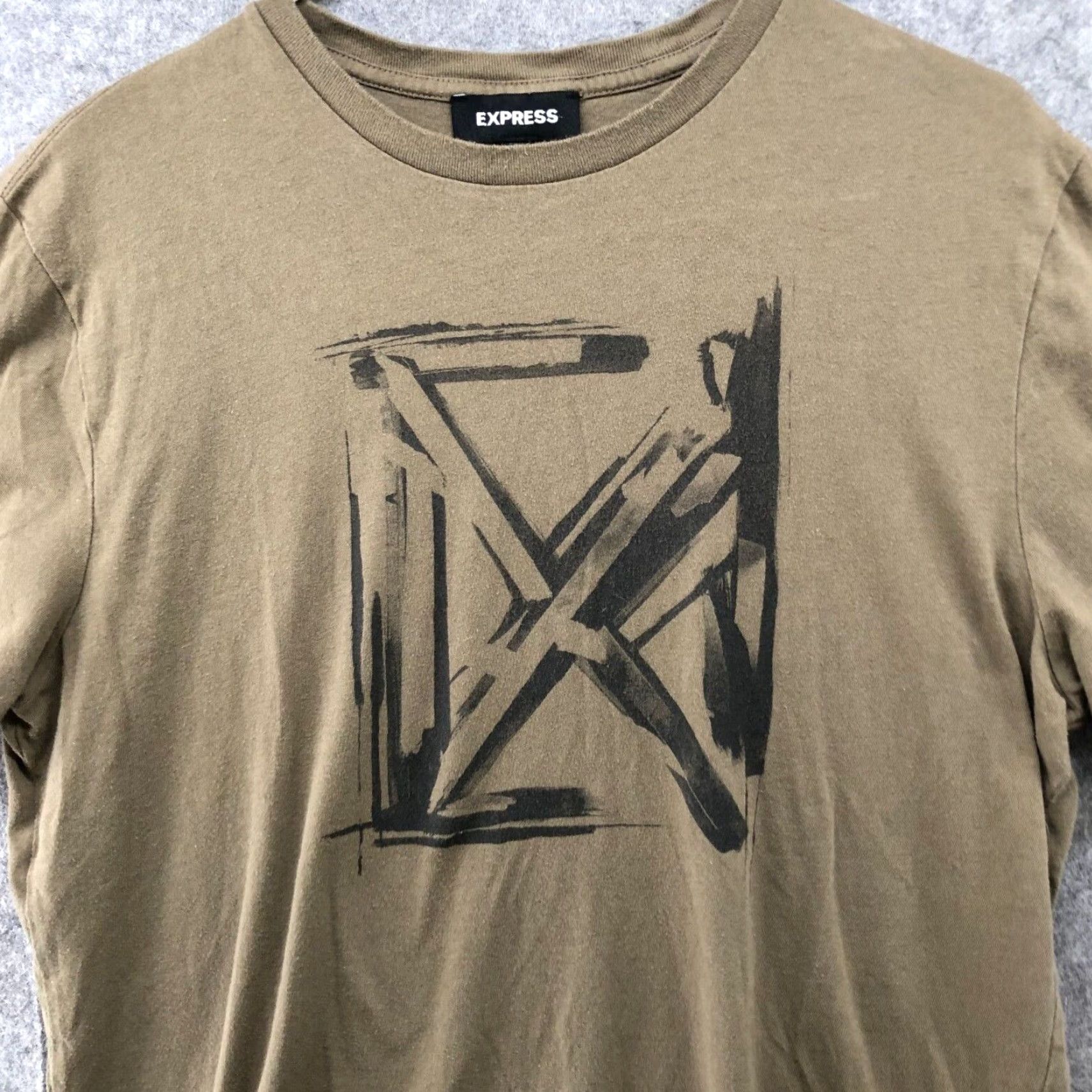 Express Express Graphic T-Shirt Mens M Brown Short Sleeve Crew Neck Cotton Bohemian Size US M / EU 48-50 / 2 - 3 Thumbnail