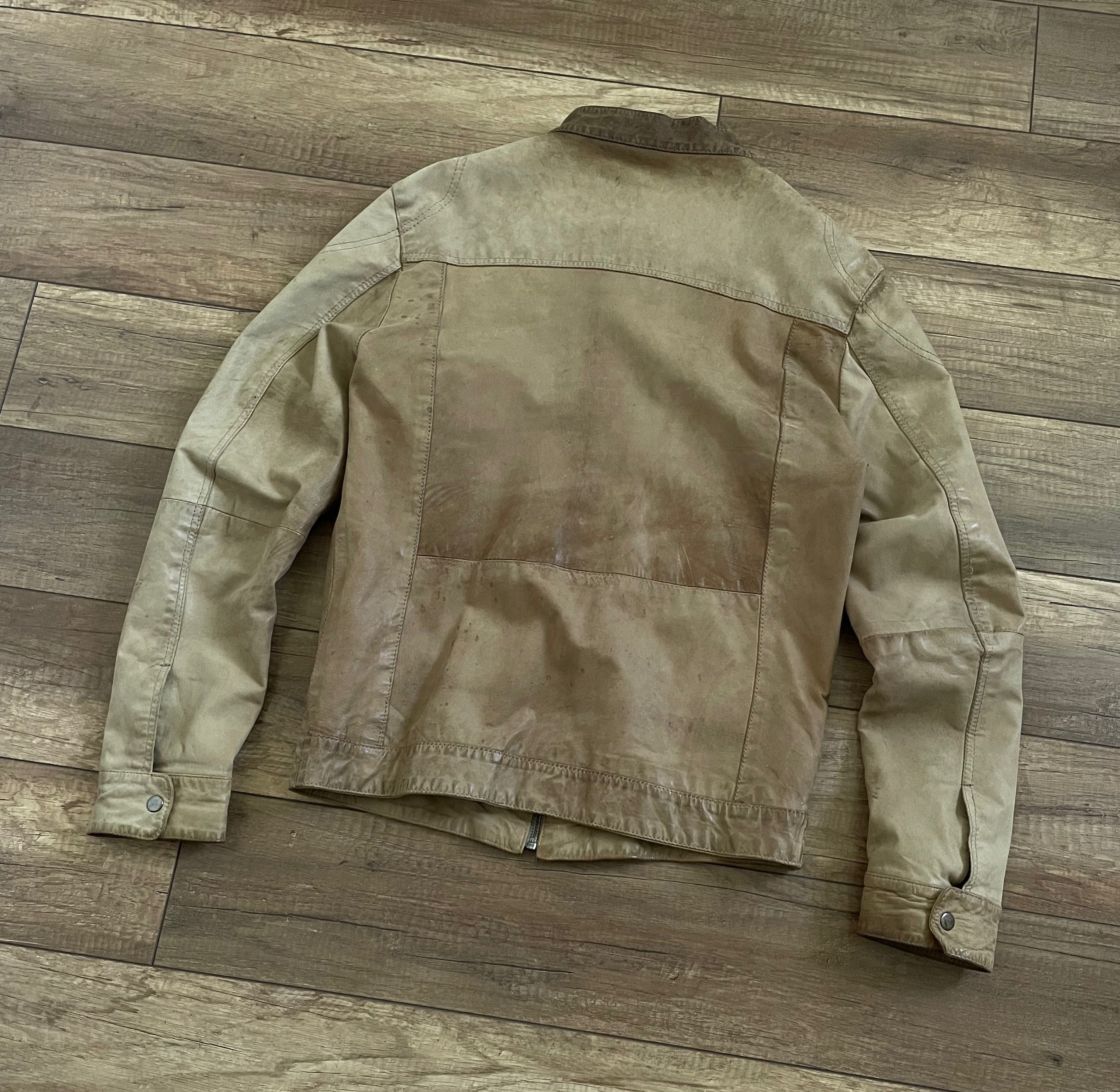 Jack & Jones Jack Jones Distressed Heavy Leather Jacket Bomber Size US L / EU 52-54 / 3 - 2 Thumbnail