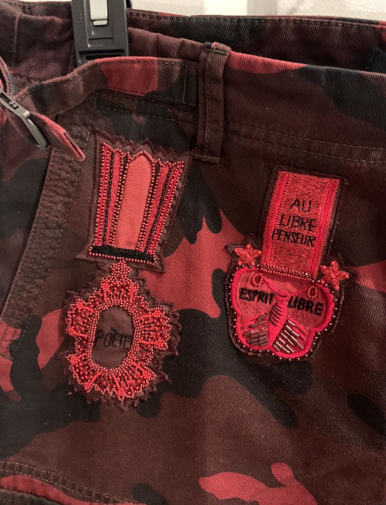 VALENTINO Red Camouflage Cargo Pants