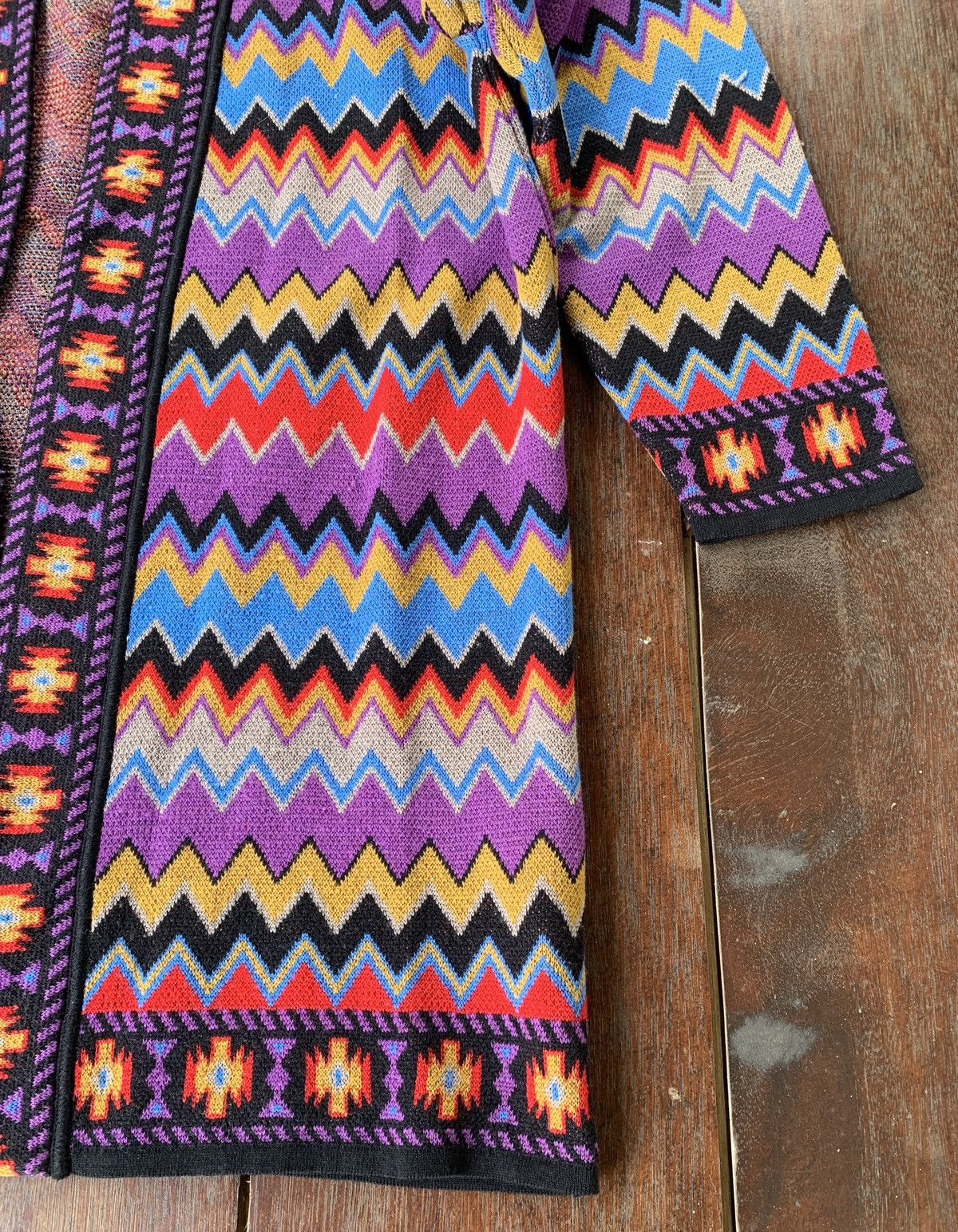 Jaeger 80s Jaeger London wool knitted native kimono cardigan Size US M / EU 48-50 / 2 - 2 Thumbnail