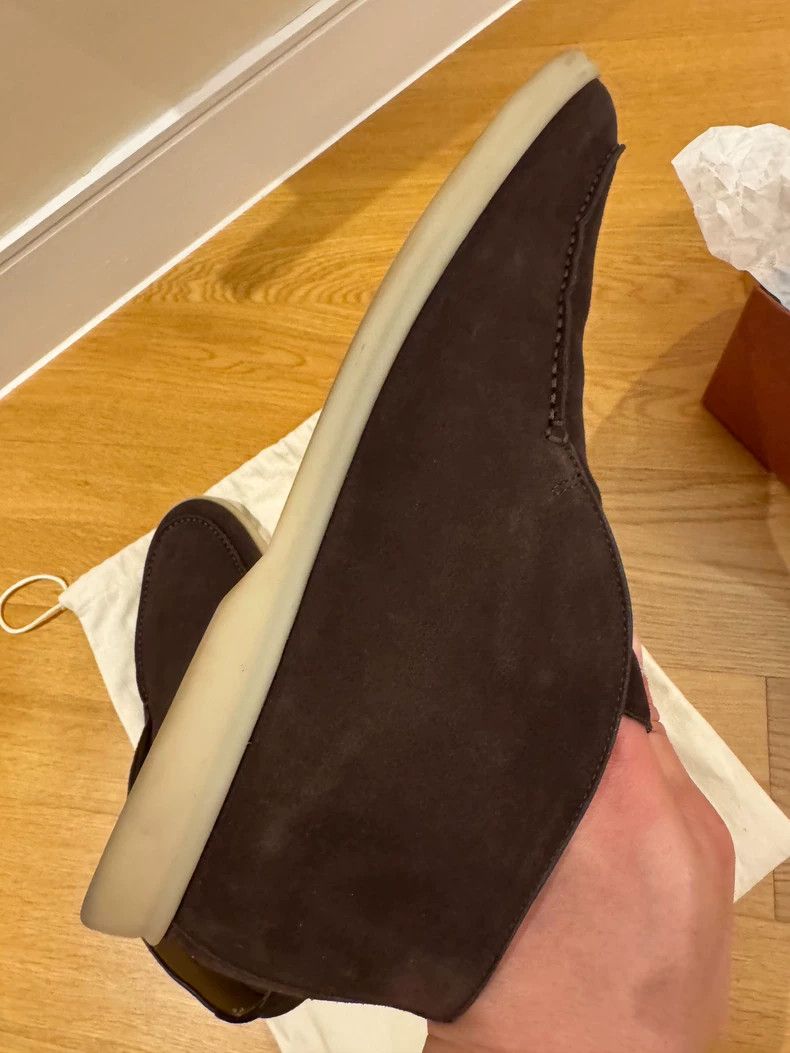 Loro Piana LORO PIANA size 43.5 Open Walk Brown Mid-Top Leather Shoes Size US 10.5 / EU 43-44 - 5 Thumbnail
