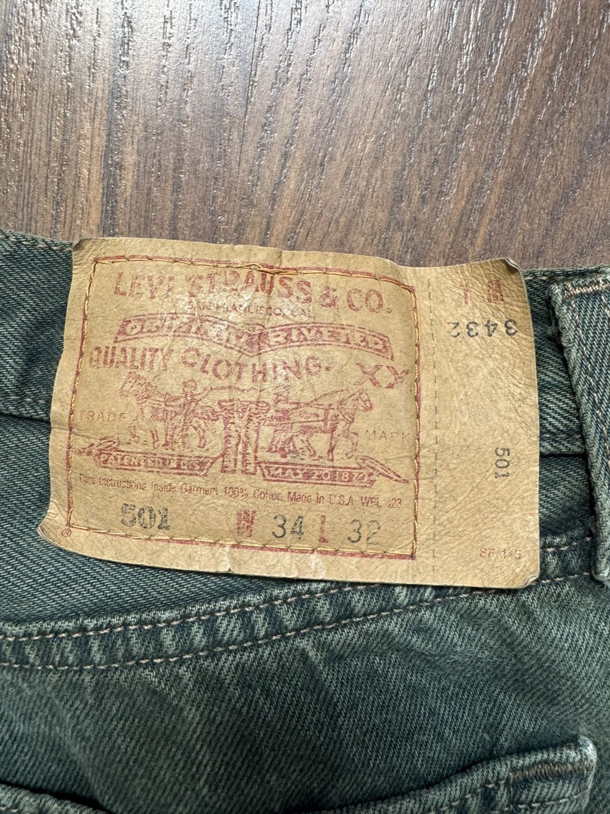 Levi's Vintage Clothing Vintage 90s Levi's 501 Green Denim Jeans Size US 34 / EU 50 - 6 Thumbnail