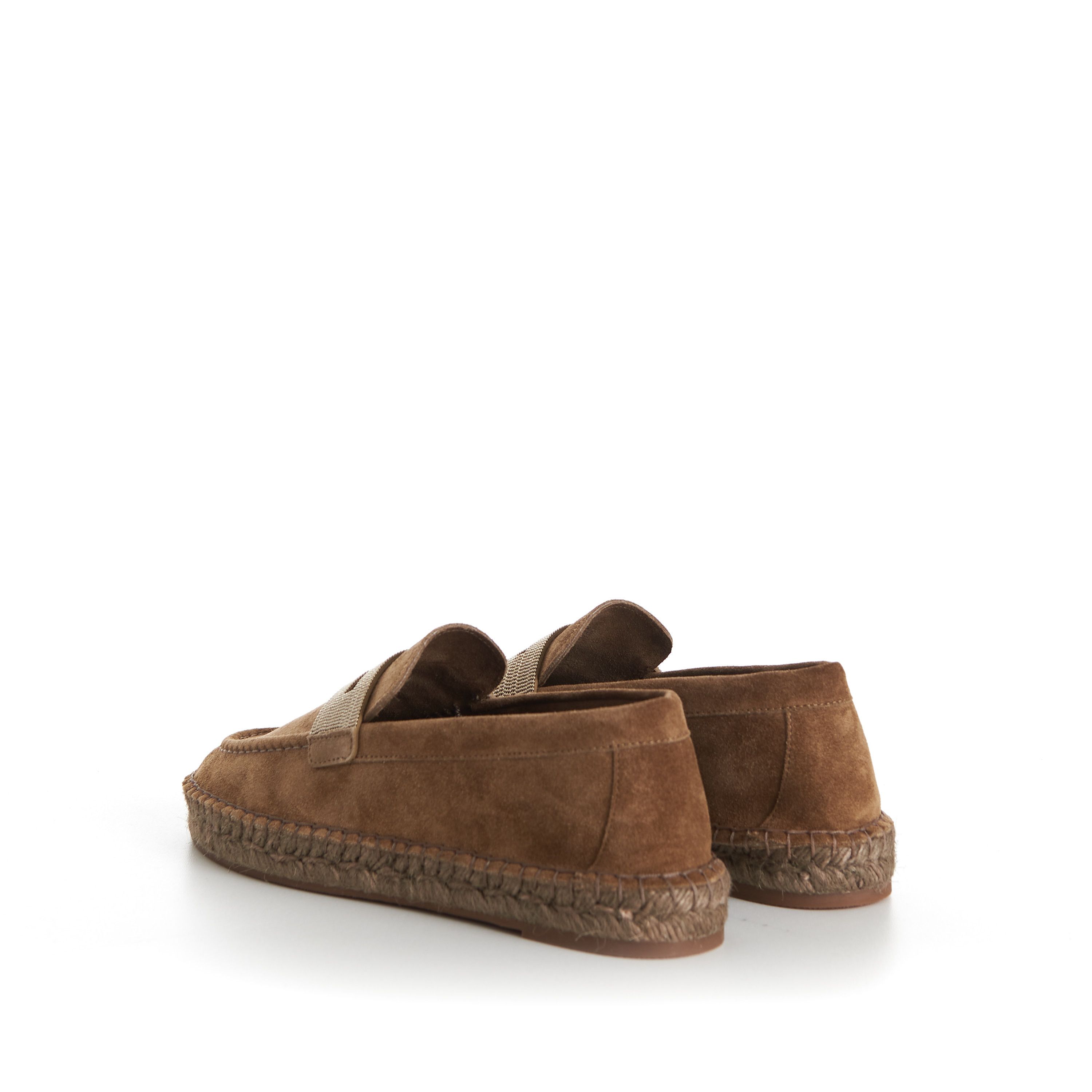 Brunello Cucinelli Suede Brown Espadrilles - Monili Chain Embroidery Size US 9 / IT 39 - 6 Thumbnail