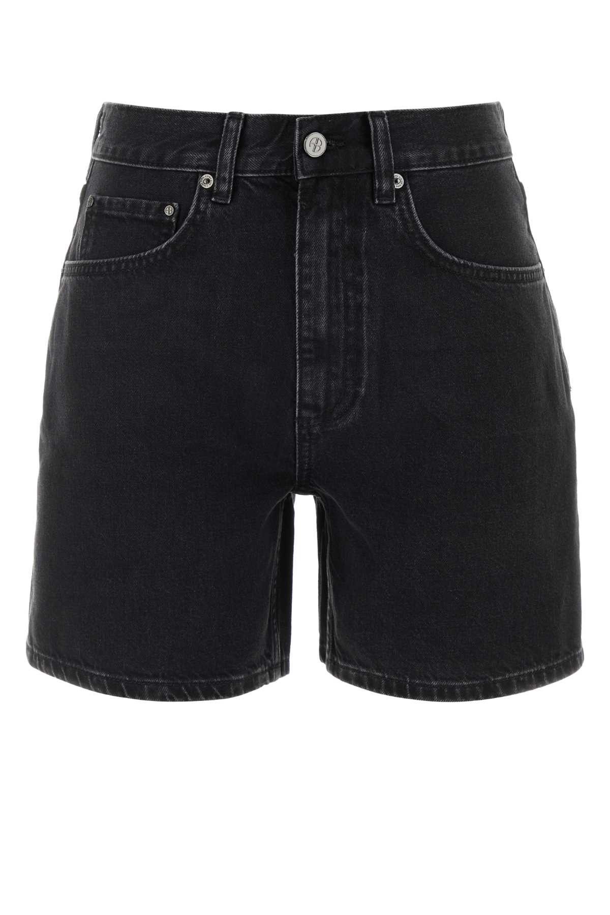 Anine Bing Black Denim Shorts Size 29" - 1 Thumbnail