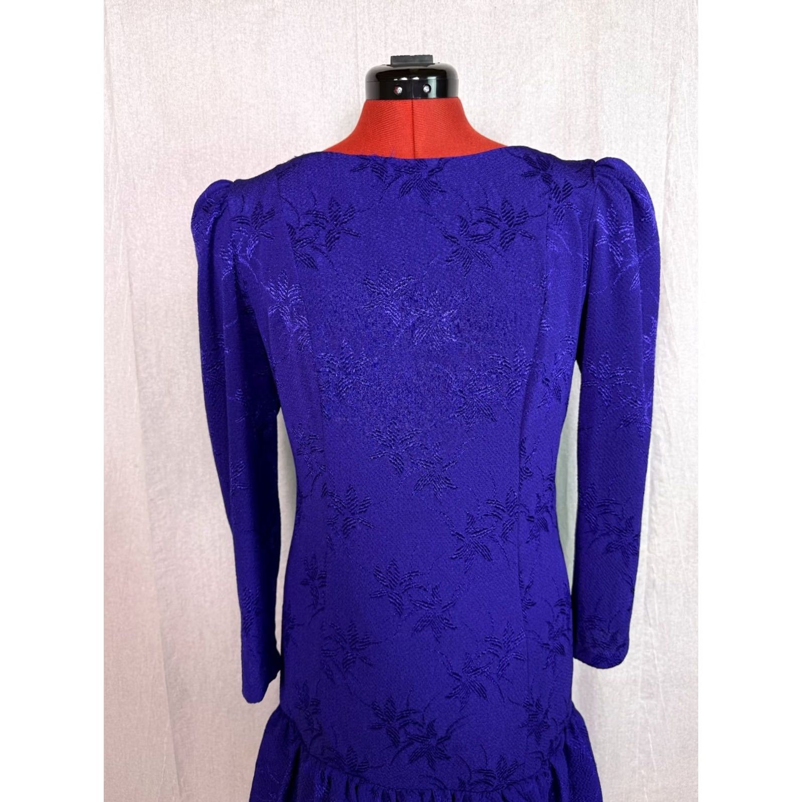 Vintage VINTAGE Patra Purple Floral Midi Dress Size 6 Womens Formal Size M / US 6-8 / IT 42-44 - 2 Thumbnail