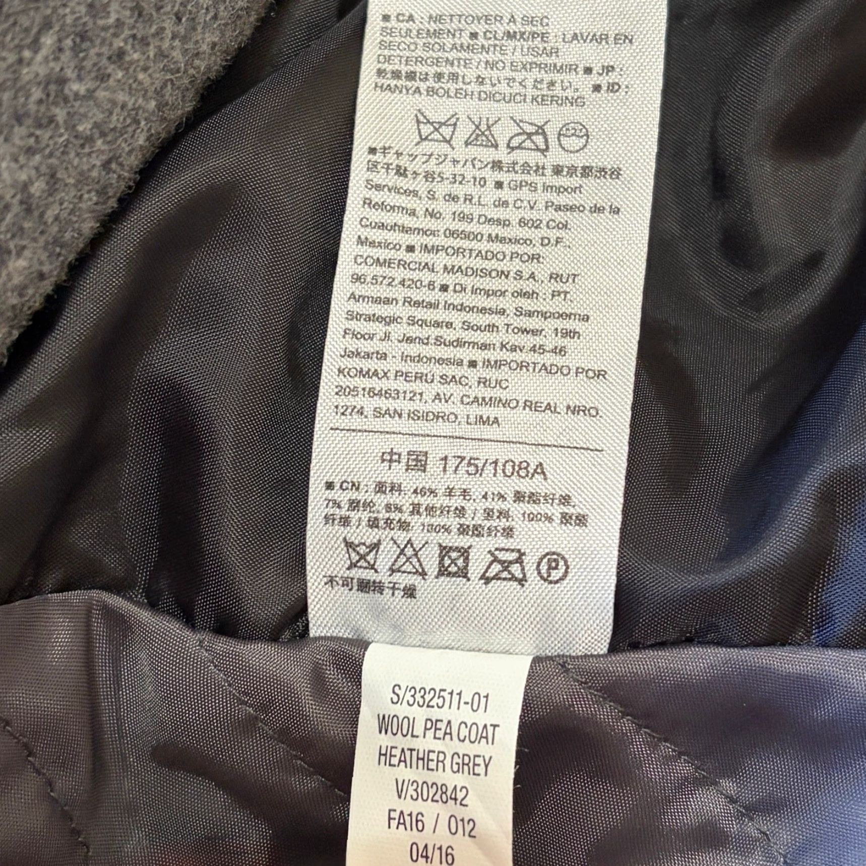 Old Navy Old Navy Pea Coat Mens Large Dark Grey Heather Wool Blend Jacket Size US L / EU 52-54 / 3 - 5 Thumbnail