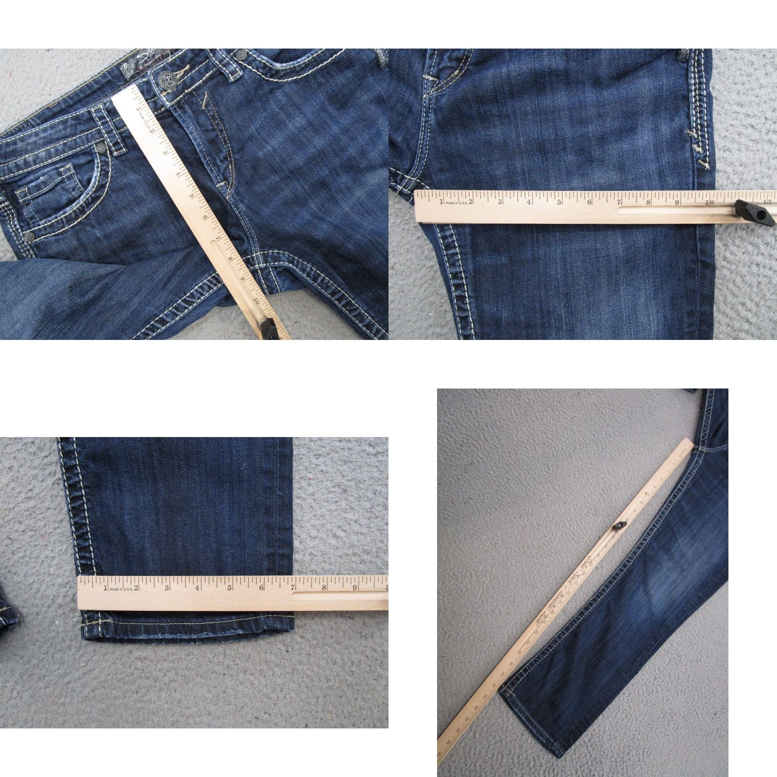 Silver Jeans Co. VTG Silver Jeans Natsuki Capri Thick Stitch Denim Jeans Women's Size 32x27 Size 24" / US 00 / IT 34 - 8 Thumbnail
