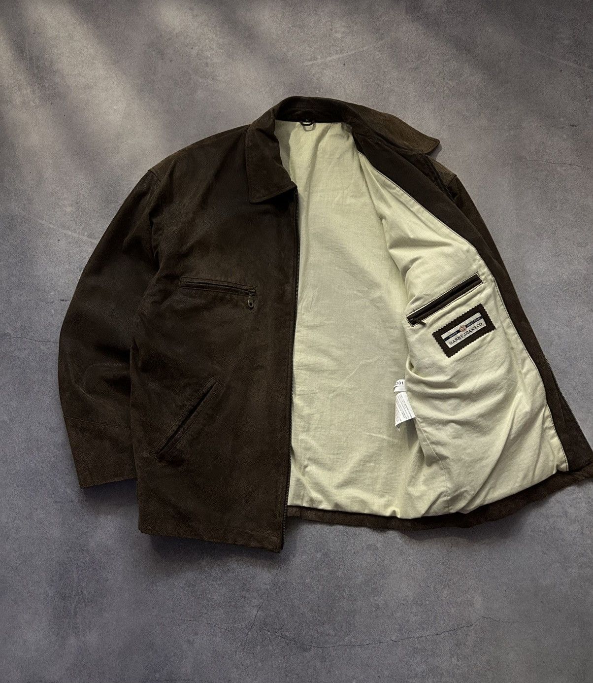 Genuine Leather × Vintage Vintage Garry Jeans Co. cow leather brown jacket mens Size US M / EU 48-50 / 2 - 2 Thumbnail