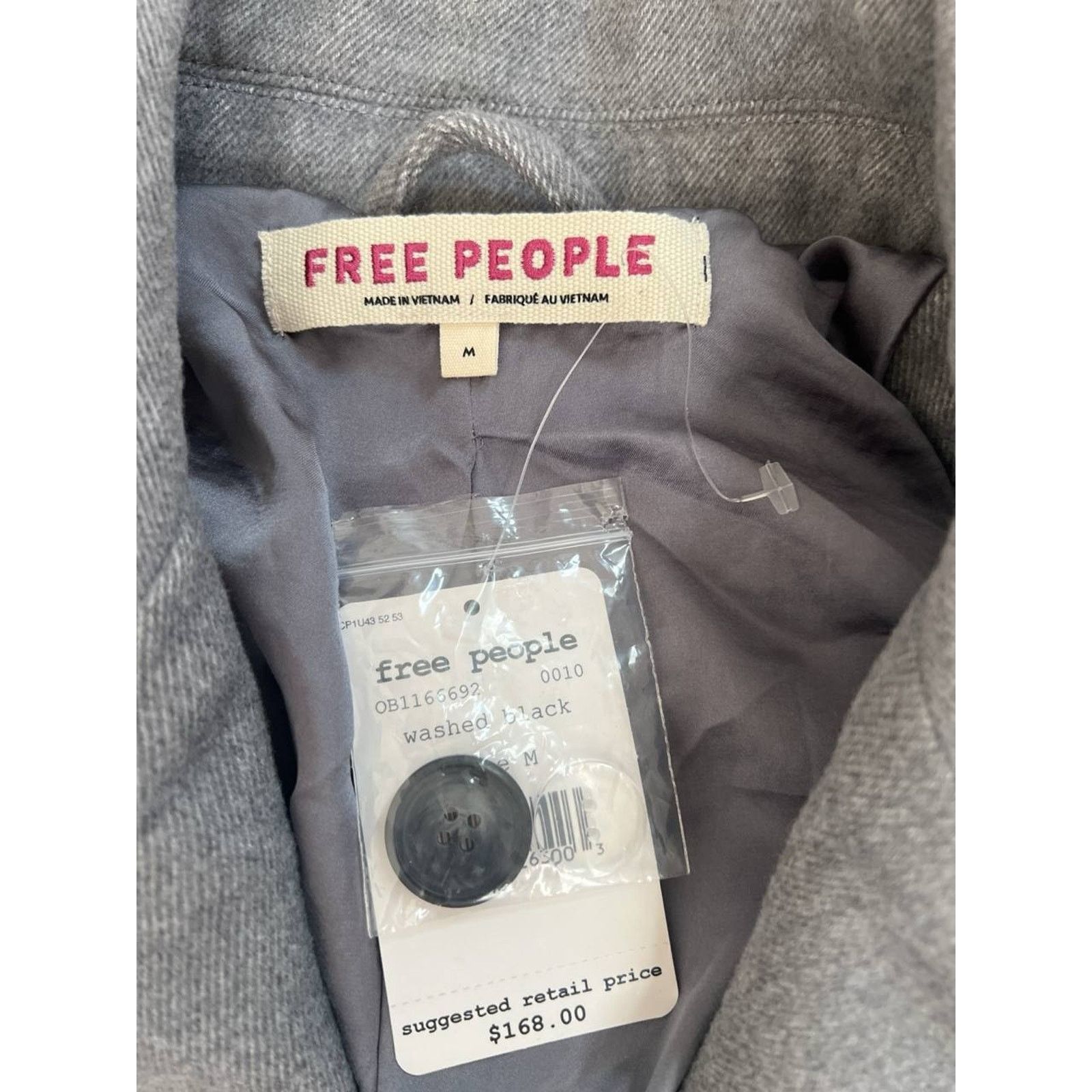 Free People FREE PEOPLE Hannah Slouchy Gray Blazer Medium A001893 Size M / US 6-8 / IT 42-44 - 3 Thumbnail