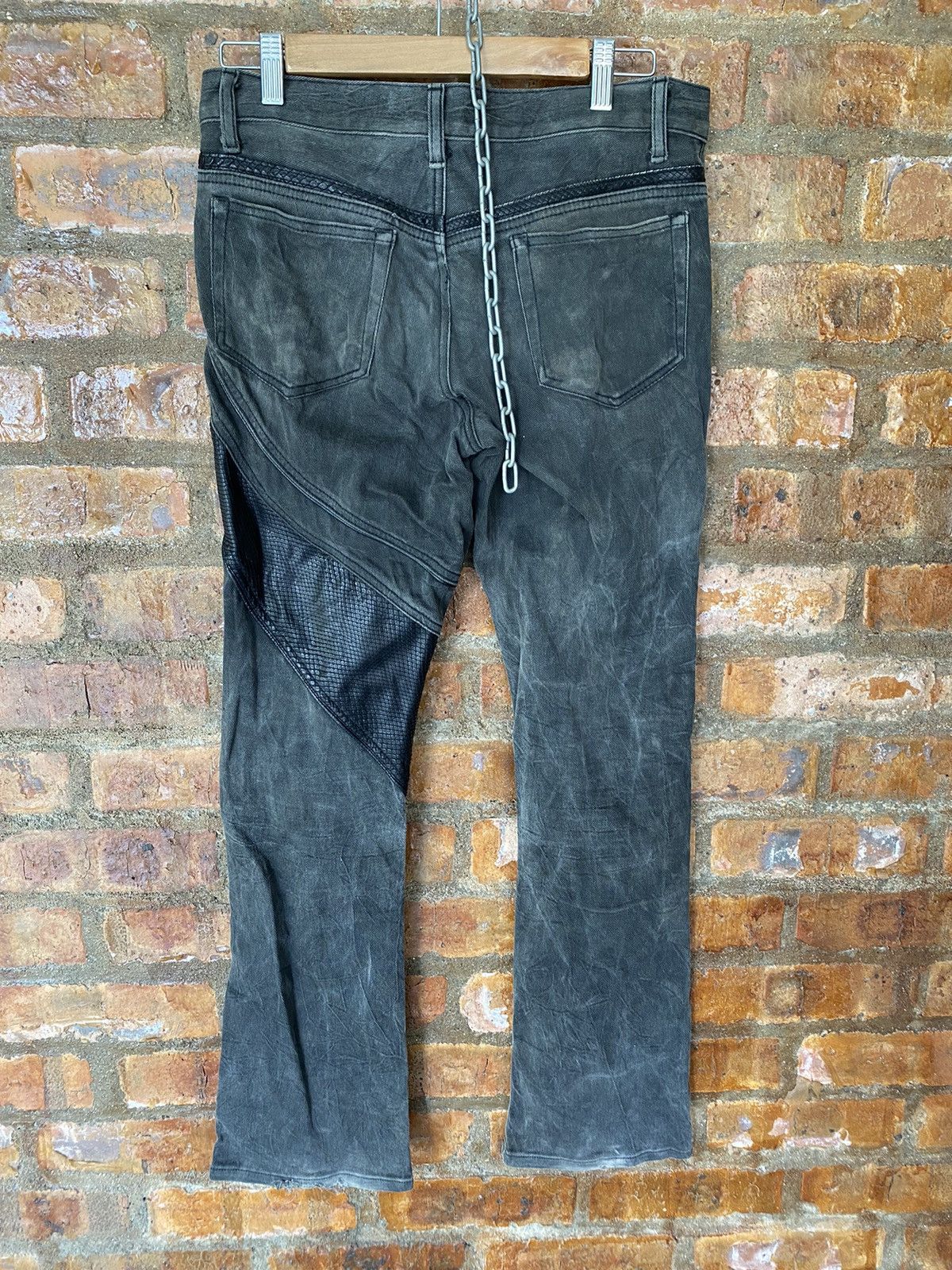 5351 POUR LES HOMMES Vtg 5351 Pour Les Hommes Snake leather flare wash pants Size US 31 - 15 Thumbnail