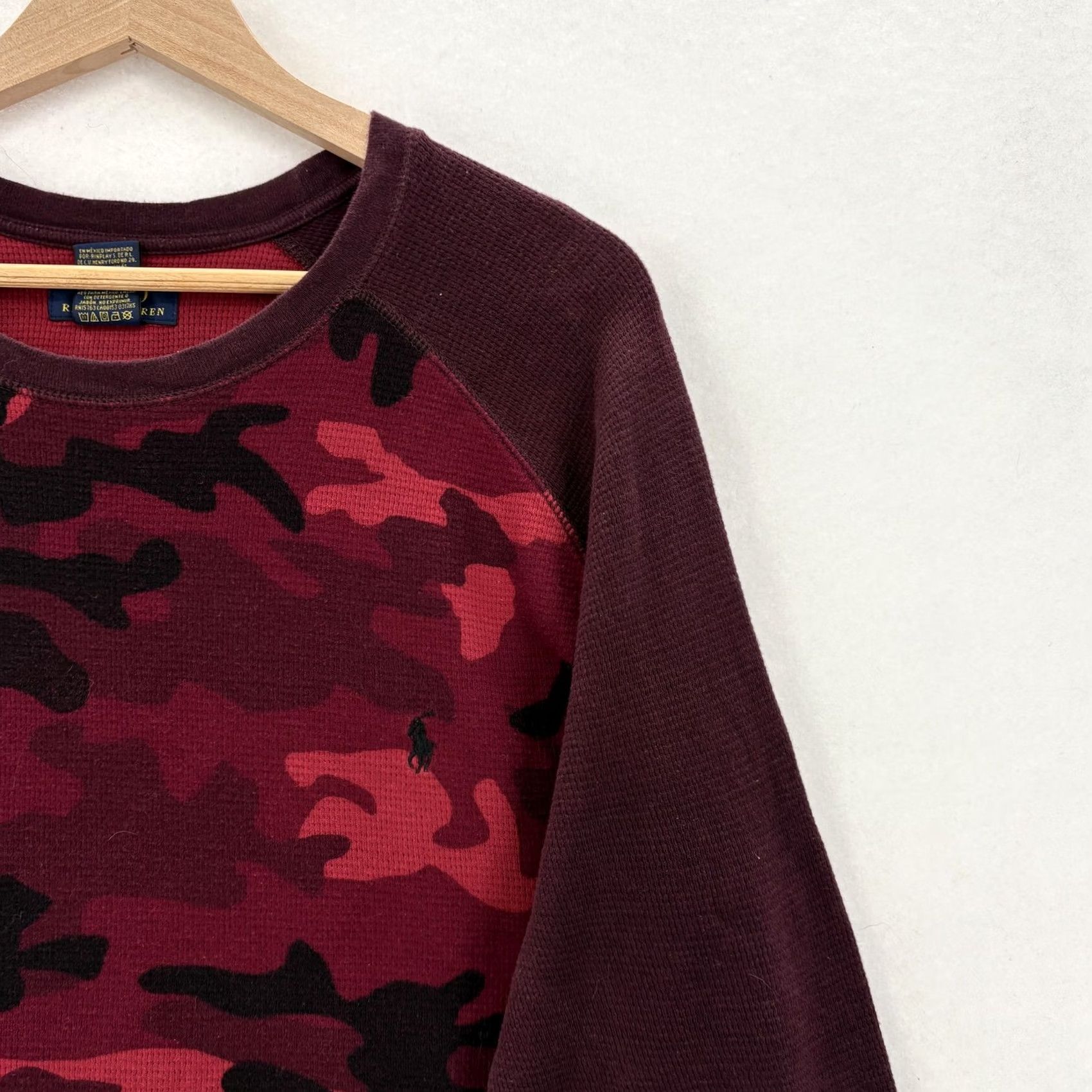 Polo Ralph Lauren Polo Ralph Lauren Shirt Mens Large Red Camo Thermal Waffle Knit Long Sleeve Pony Size US L / EU 52-54 / 3 - 2 Thumbnail