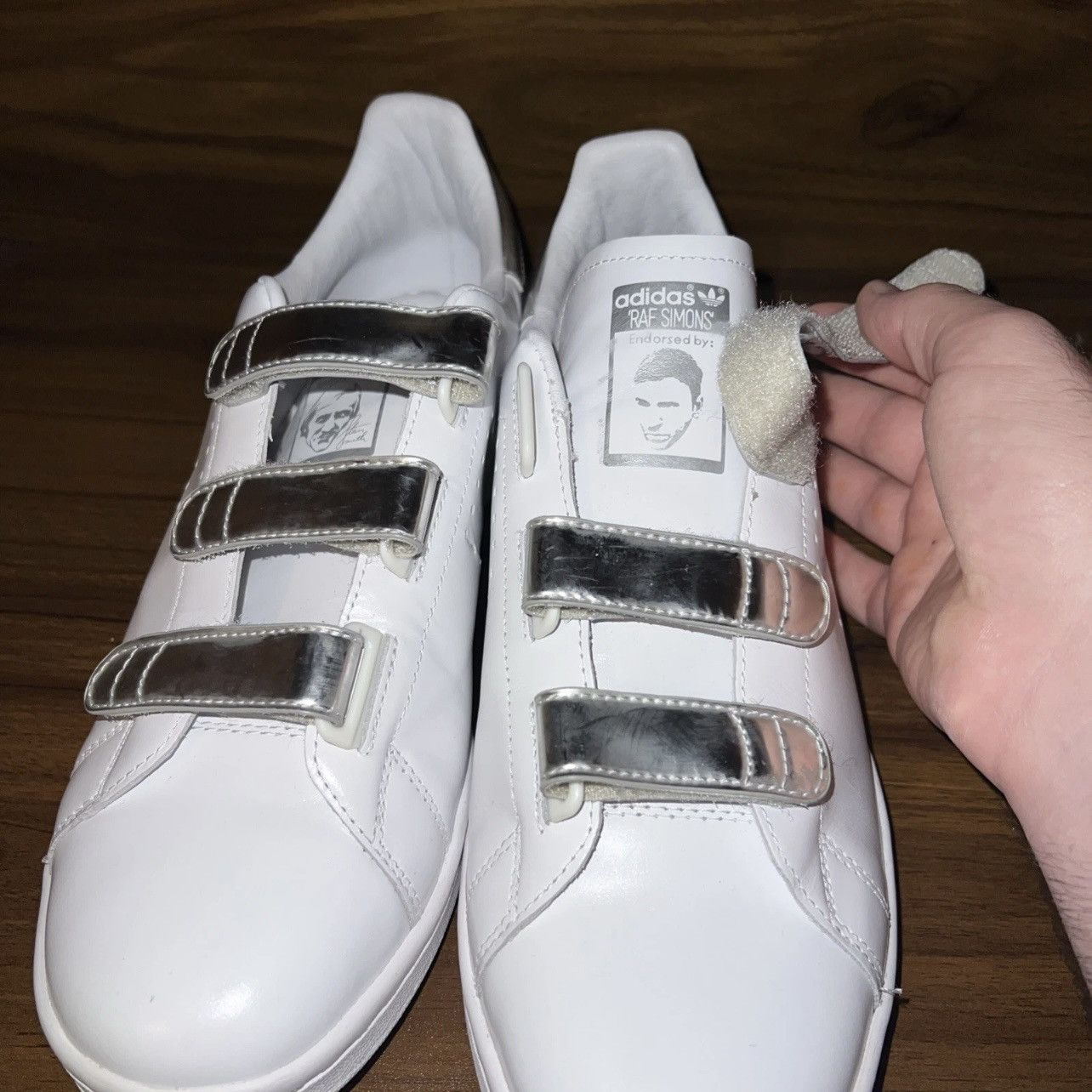 Adidas × Raf Simons FW16 Adidas Raf Simons Stan Smith Comfort White & Silver Size US 9.5 / EU 42-43 - 6 Thumbnail