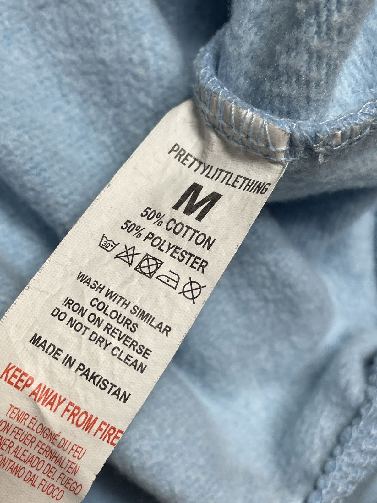 PrettyLittleThing Pretty Little Thing Hoodie Baby Blue Boxy Fit Hype Size S / US 4 / IT 40 - 7 Thumbnail