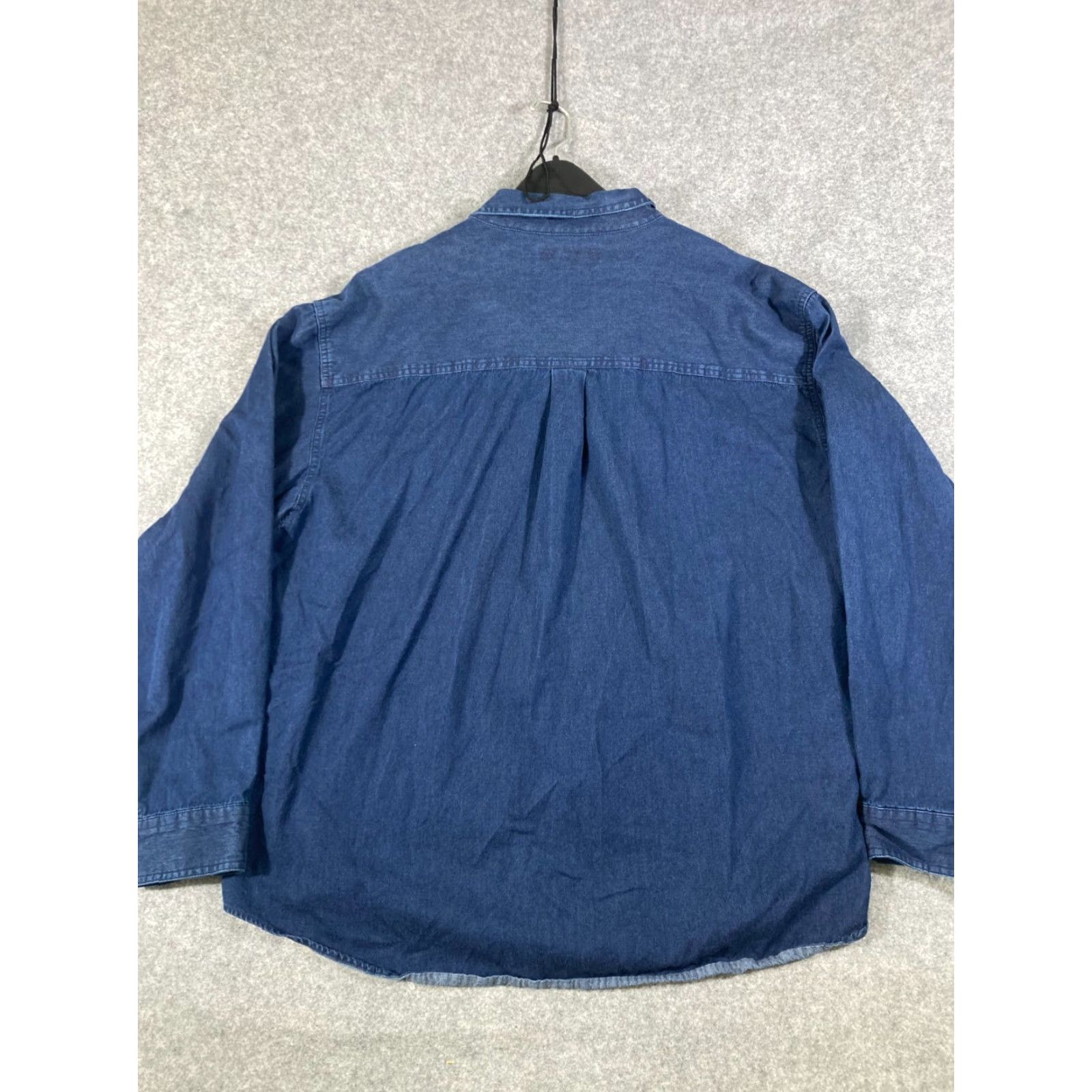Croft & Barrow Croft & Barrow Button Down Shirt Mens 2XL Indigo Denim Western Long Sleeve Pockets Size US XXL / EU 58 / 5 - 7 Thumbnail