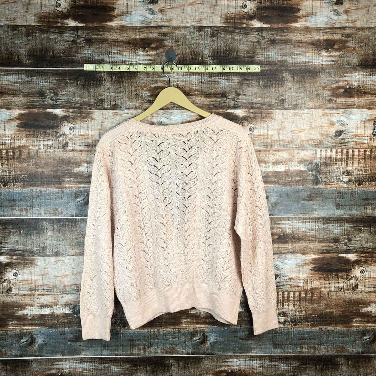 Japanese Brand Japanese Brand Pink vintage crochet Cardigan Knitwear #A1869 Size L / US 10 / IT 46 - 11 Thumbnail
