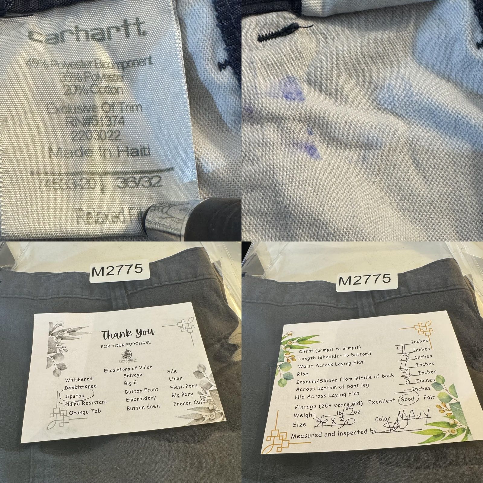 Carhartt Carhartt Pants Mens 36x32 Navy Relaxed Fit Ripstop Workwear Zip Fly Utility Shirt? Size US 36 / EU 52 - 8 Thumbnail