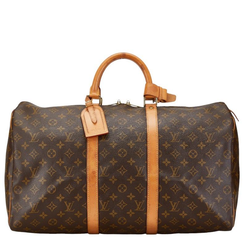 Louis Vuitton Louis Vuitton Louis Vuitton Monogram Keepall 50 Boston Bag M41426 Brown PVC Leather Canvas Travel Bag M41426 in Very Good Condition Size ONE SIZE - 1 Thumbnail