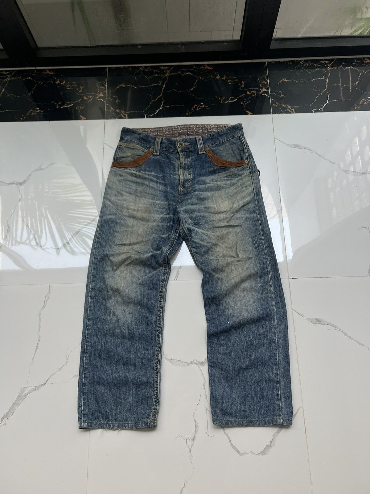 Edwin × Vintage 90’s EDWIN COWBOY STYLE RARE Y2K JEANS BIG POCKETS LOGO Size US 32 / EU 48 - 2 Thumbnail