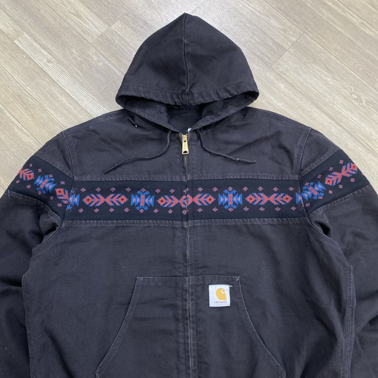 Carhartt Vintage 90s Carhartt Aztec USA J0005 Active Hooded Jacket Size US L / EU 52-54 / 3 - 4 Thumbnail