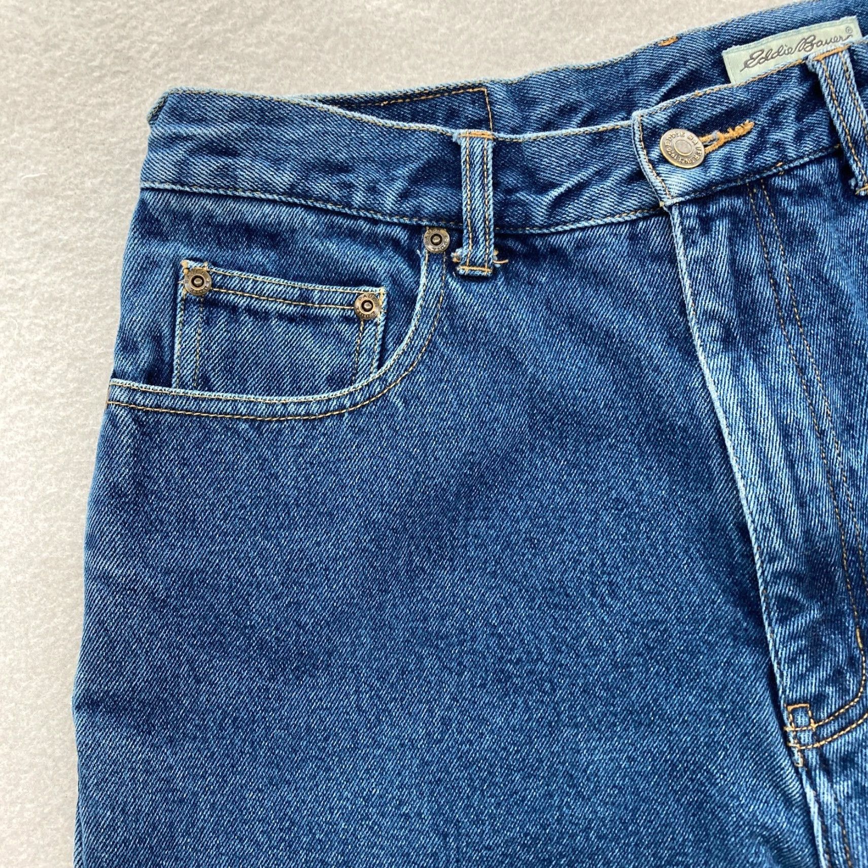 Eddie Bauer VINTAGE Eddie Bauer Flannel Lined Jeans Women's 12P Blue Denim Relaxed Tapered 5-Pocket Camp Outdoors Y2K Size 34" / US 12 / IT 48 - 3 Thumbnail
