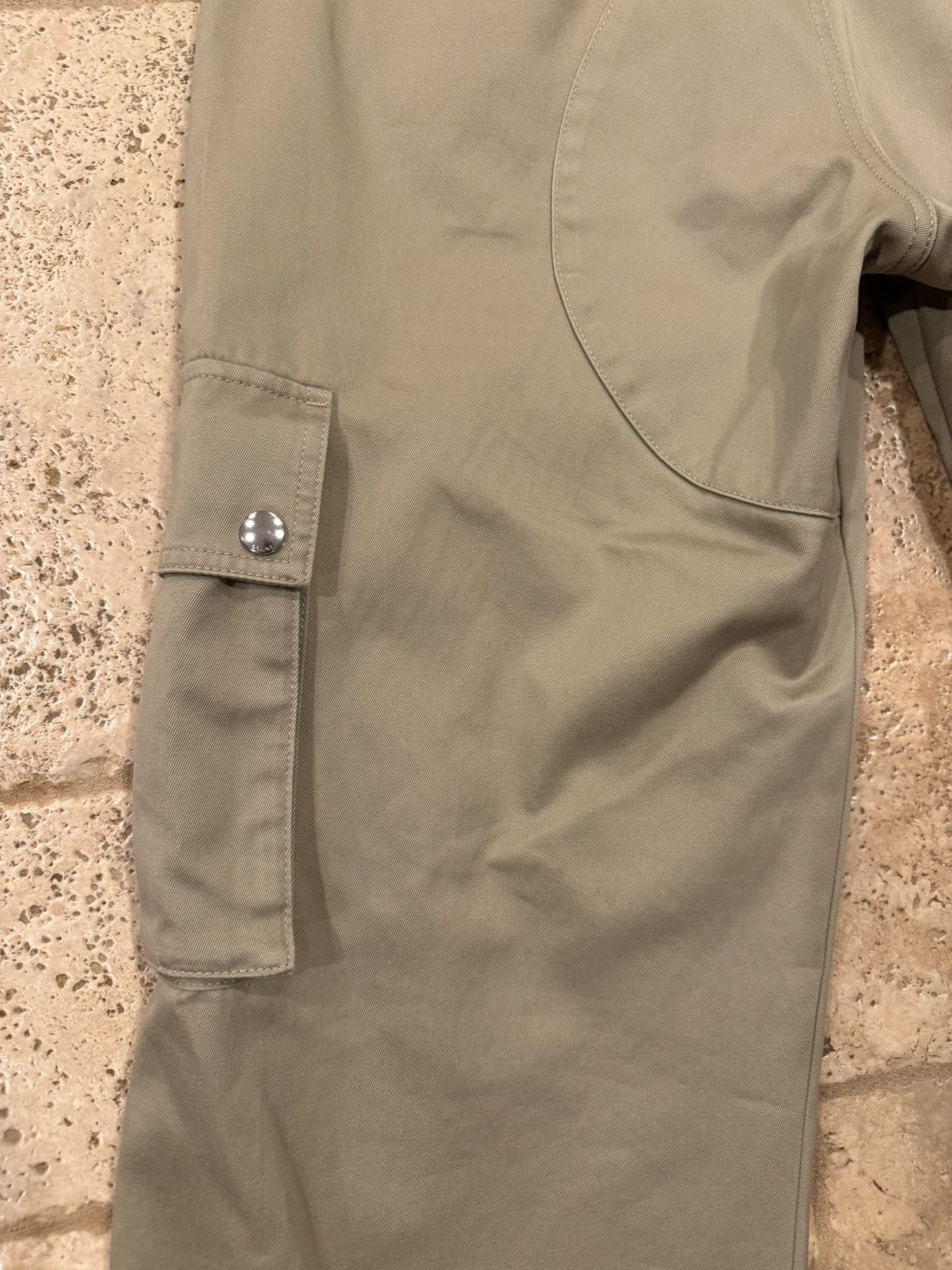 Celine Celine x Hedi Twill Khaki Logo Cargo Trouser Pants Size US 32 / EU 48 - 13 Thumbnail