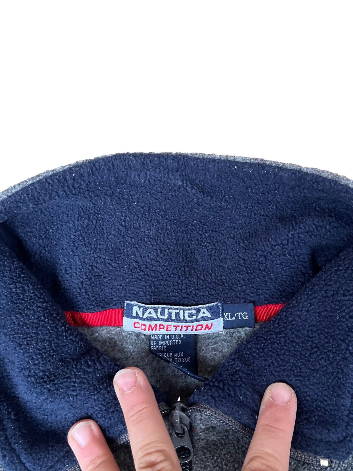 Nautica × Vintage Vintage 90s Nautica Grey Fleece Size US XL / EU 56 / 4 - 3 Thumbnail