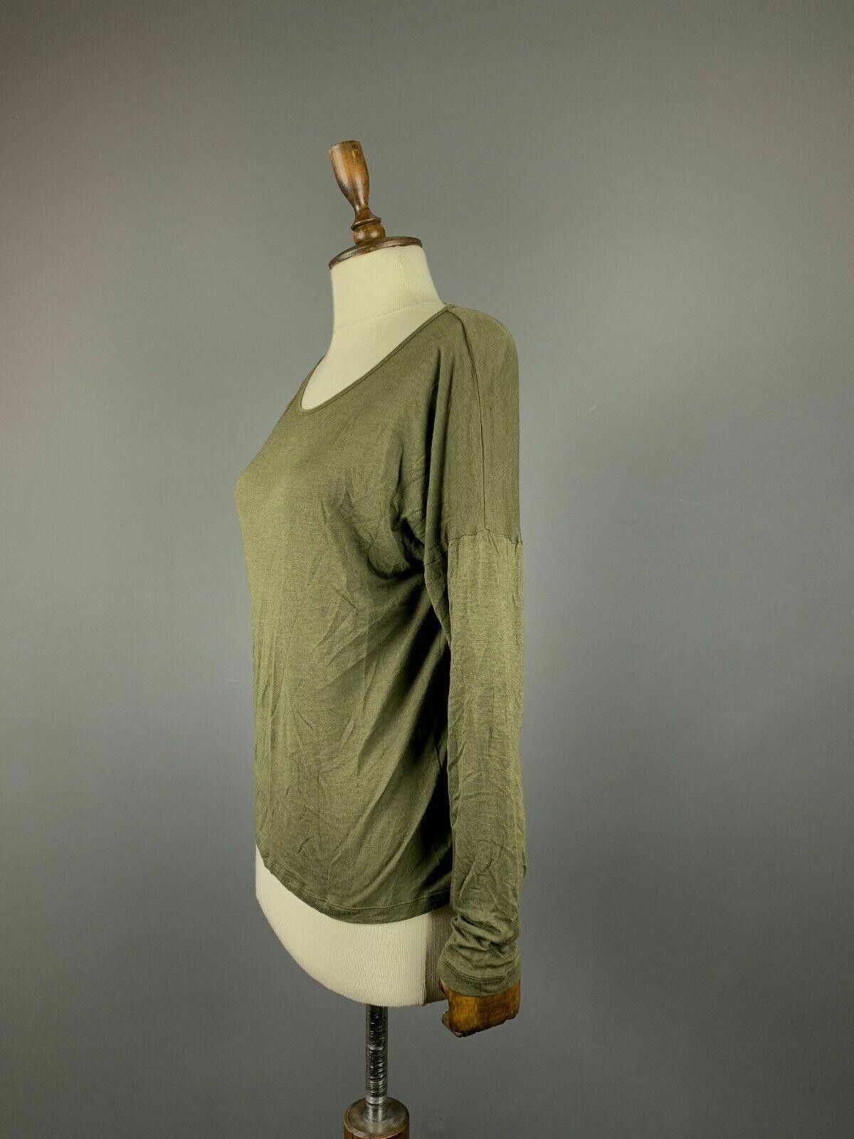 Designer Barbara Bui Olive Boat Neck Viscose Cashmere Sweater Size L Size L / US 10 / IT 46 - 4 Thumbnail