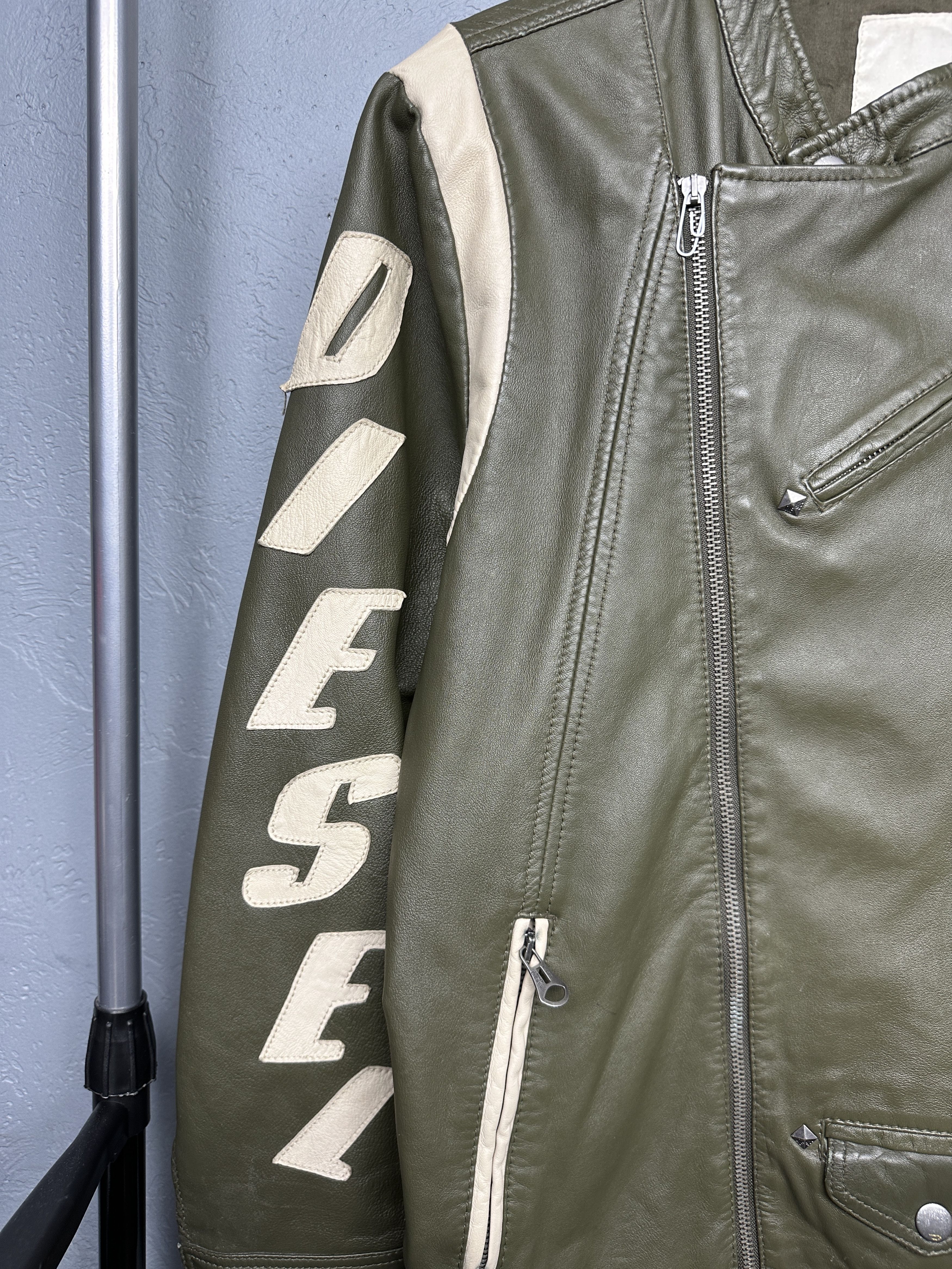 Diesel Diesel Vintage Womens Leather Biker Jacket Size XXL / US 16-18 / IT 52-54 - 4 Thumbnail