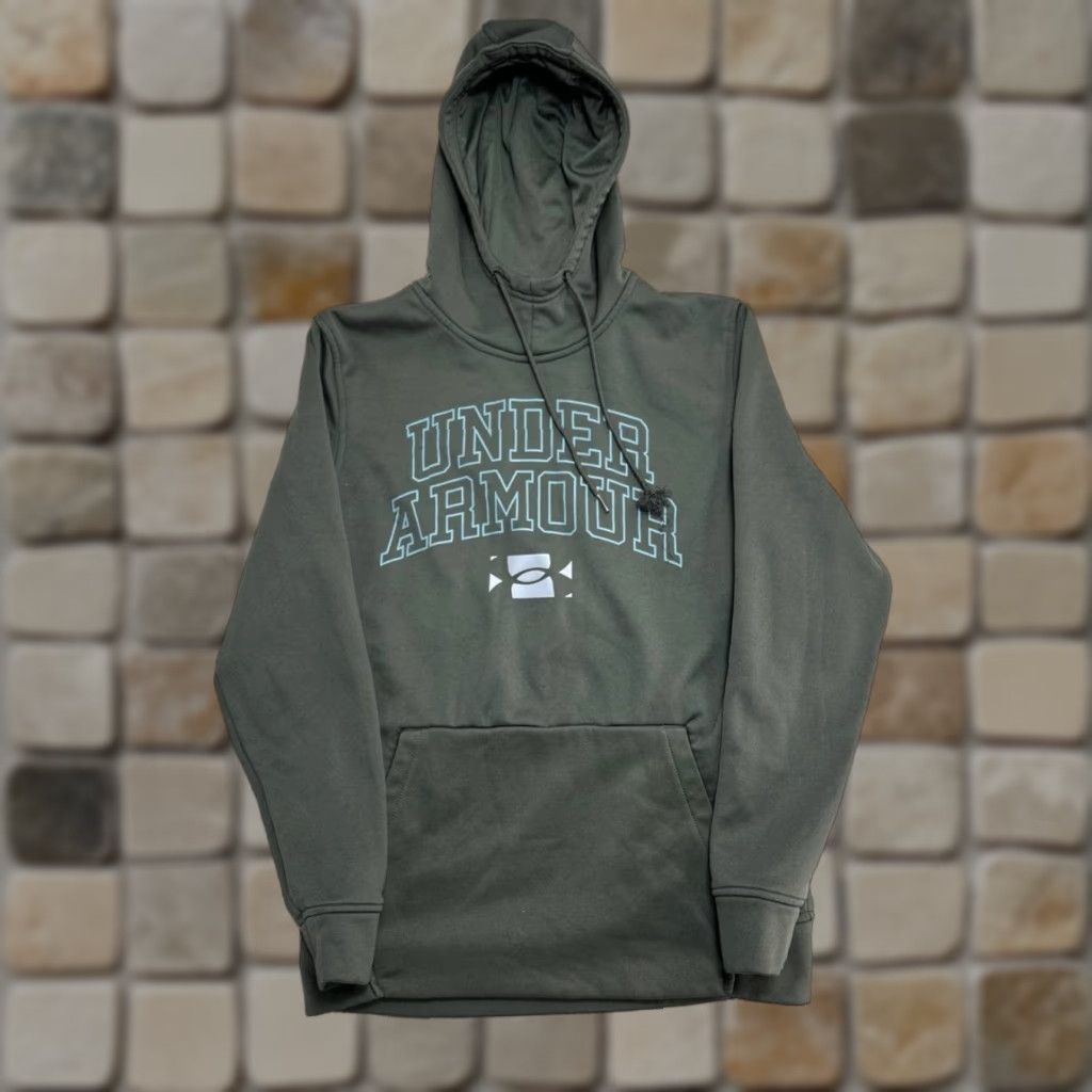 Under Armour Under Armour Rival Fleece Hoodie Mens Small Green Logo Kangaroo Pocket Loose Fit Size US S / EU 44-46 / 1 - 1 Thumbnail
