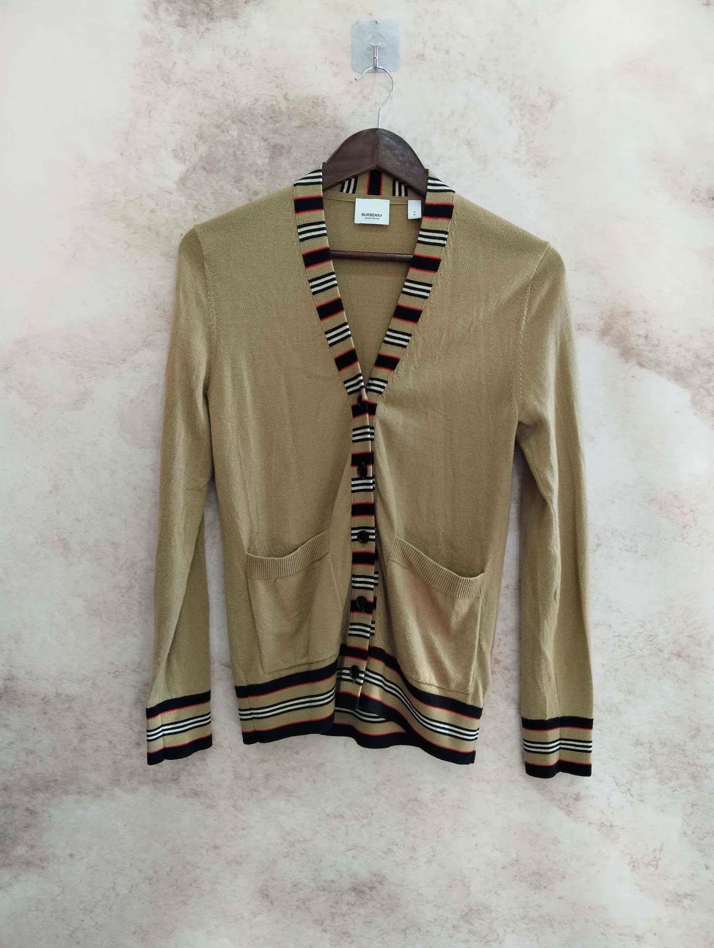 Burberry Burberry Iconic Stripe Merino Wool Cardigan S Size S / US 4 / IT 40 - 1 Thumbnail