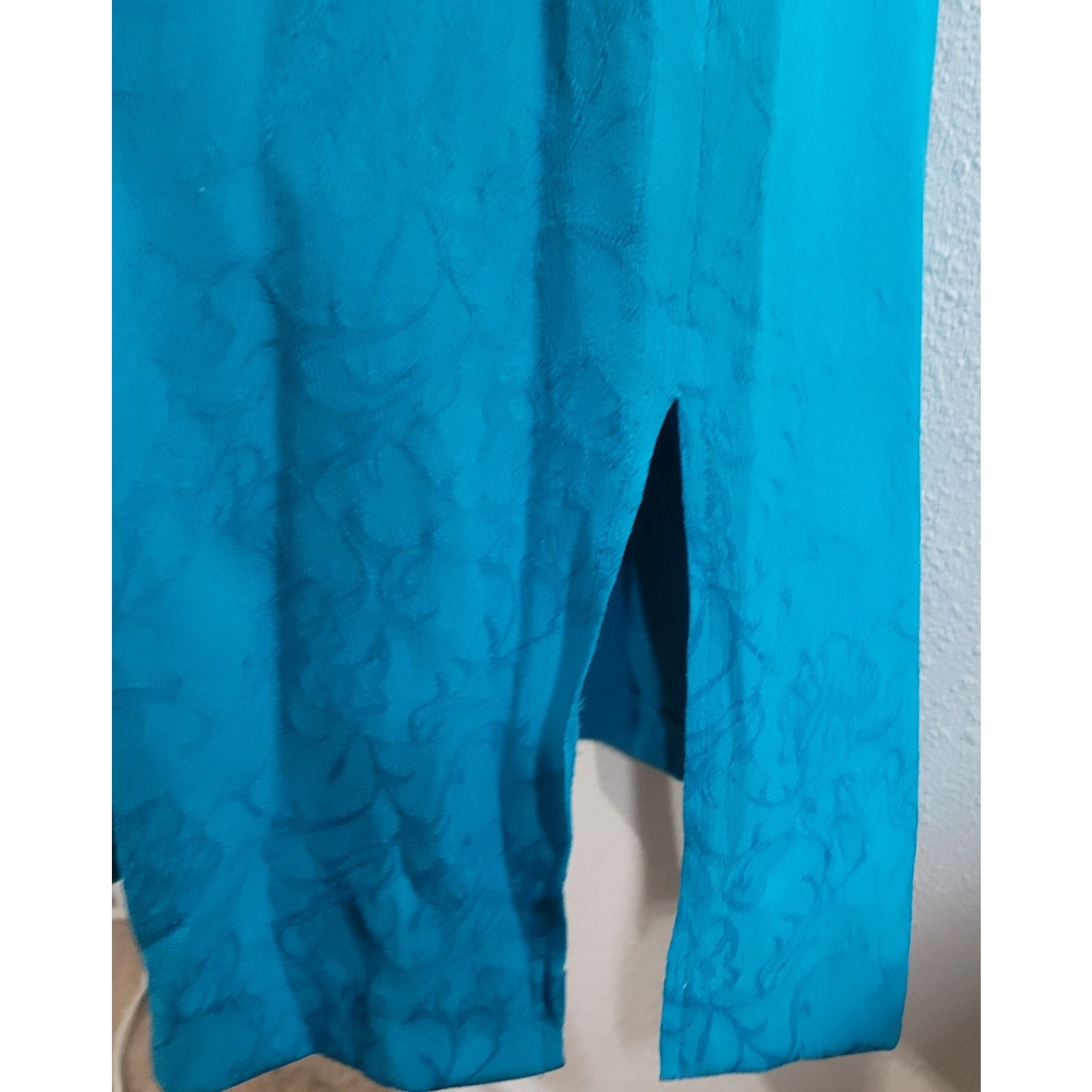 Other Karin Stevens Teal Blue 2 Piece Women's Dress 12 Embroidered Size XL / US 12-14 / IT 48-50 - 6 Thumbnail