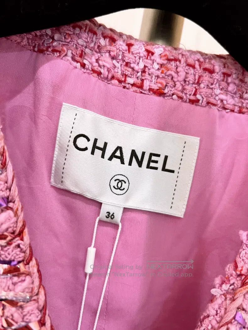 Chanel Chanel 22 Spring and Summer New Pink Tweed Vest Size XS / US 0-2 / IT 36-38 - 7 Thumbnail