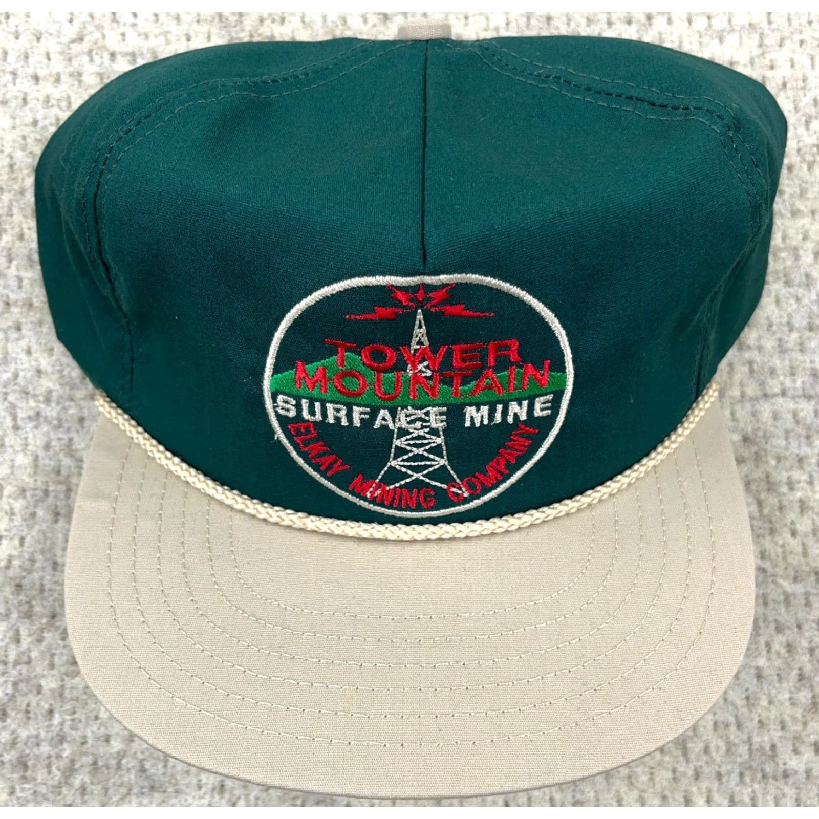 Coal VINTAGE Trucker Hat Made In USA Elkay Coal Green Adjustable Lightweight 80s 90s Mens Size ONE SIZE - 2 Thumbnail