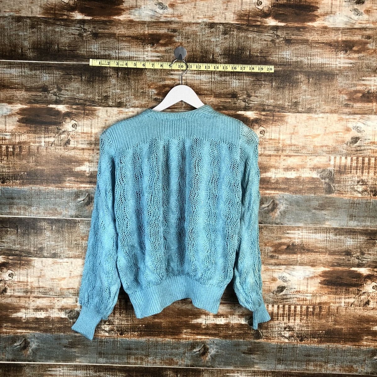 Japanese Brand Bel Good Blue Cardigan Knitwear #A1549 Size M / US 6-8 / IT 42-44 - 12 Thumbnail