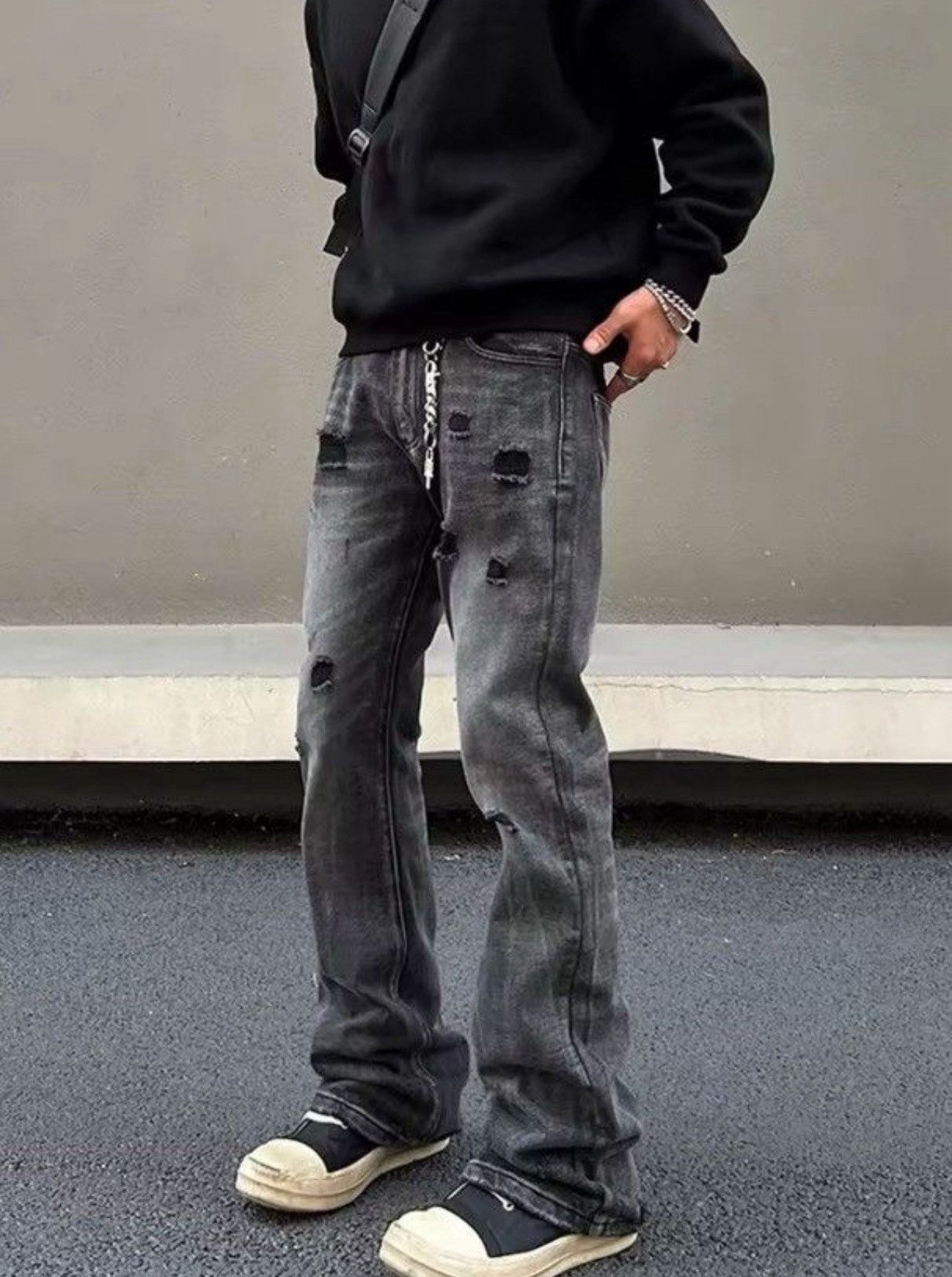 Japanese Brand × Jean Washed Stacked Jeans, Flared Jeans Size US 34 / EU 50 - 9 Thumbnail