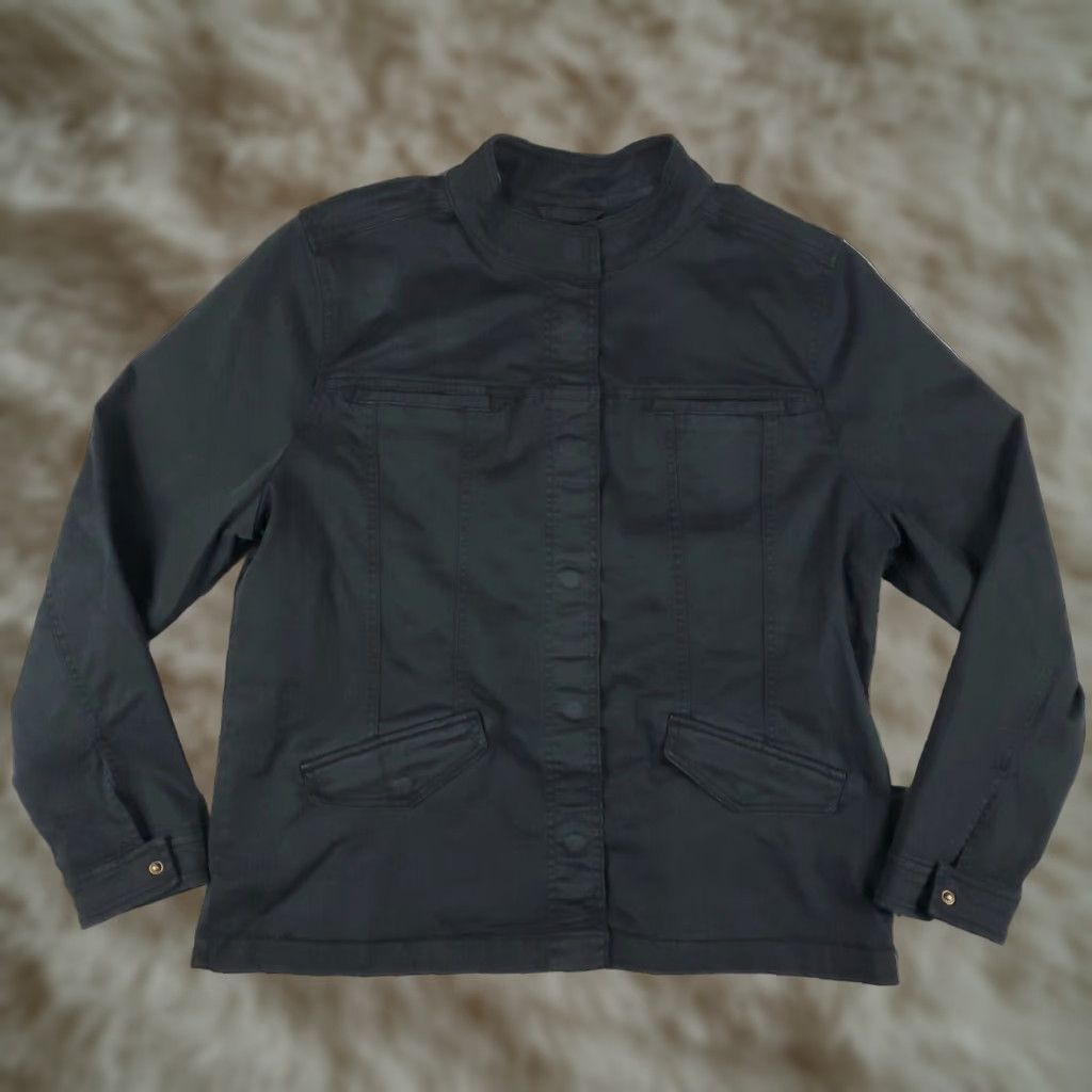 Lucky Brand Lucky Brand Womens Black Canvas Button Jacket, XL, All Seasons, Pockets Size XL / US 12-14 / IT 48-50 - 1 Thumbnail
