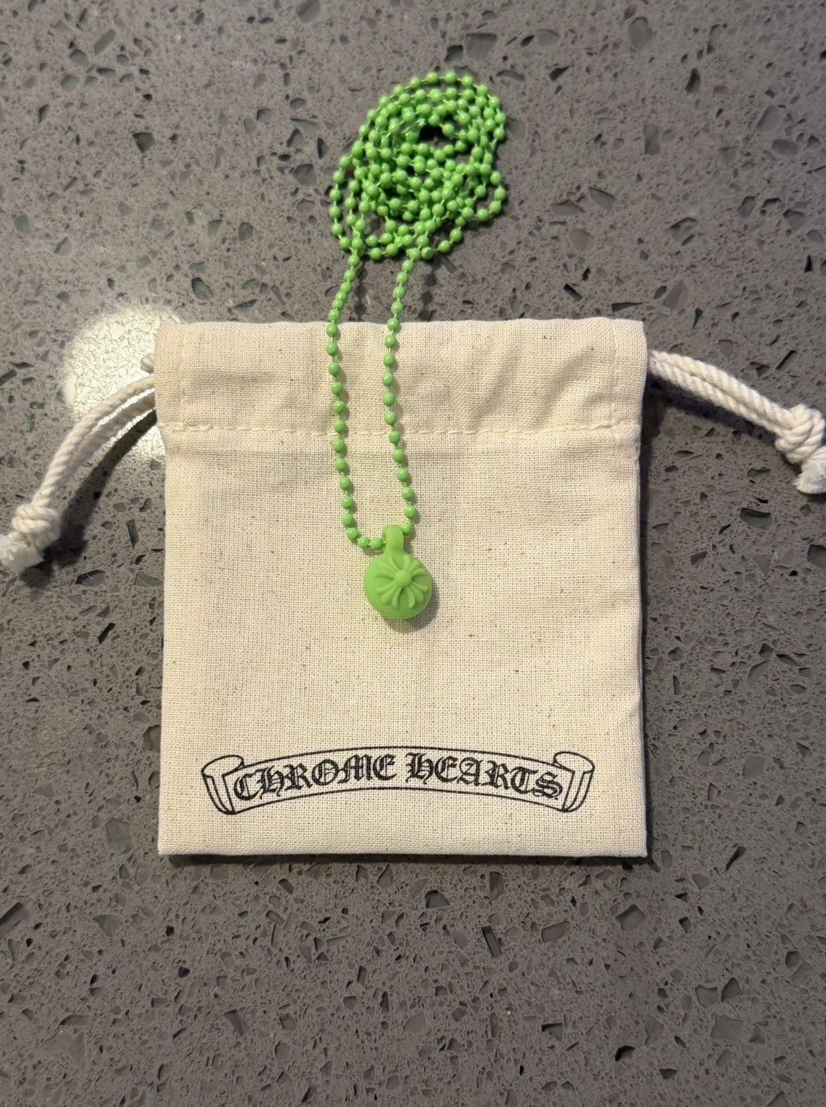 Chrome Hearts CH Silichrome Crossball Pendant Necklace Green Size ONE SIZE - 1 Thumbnail