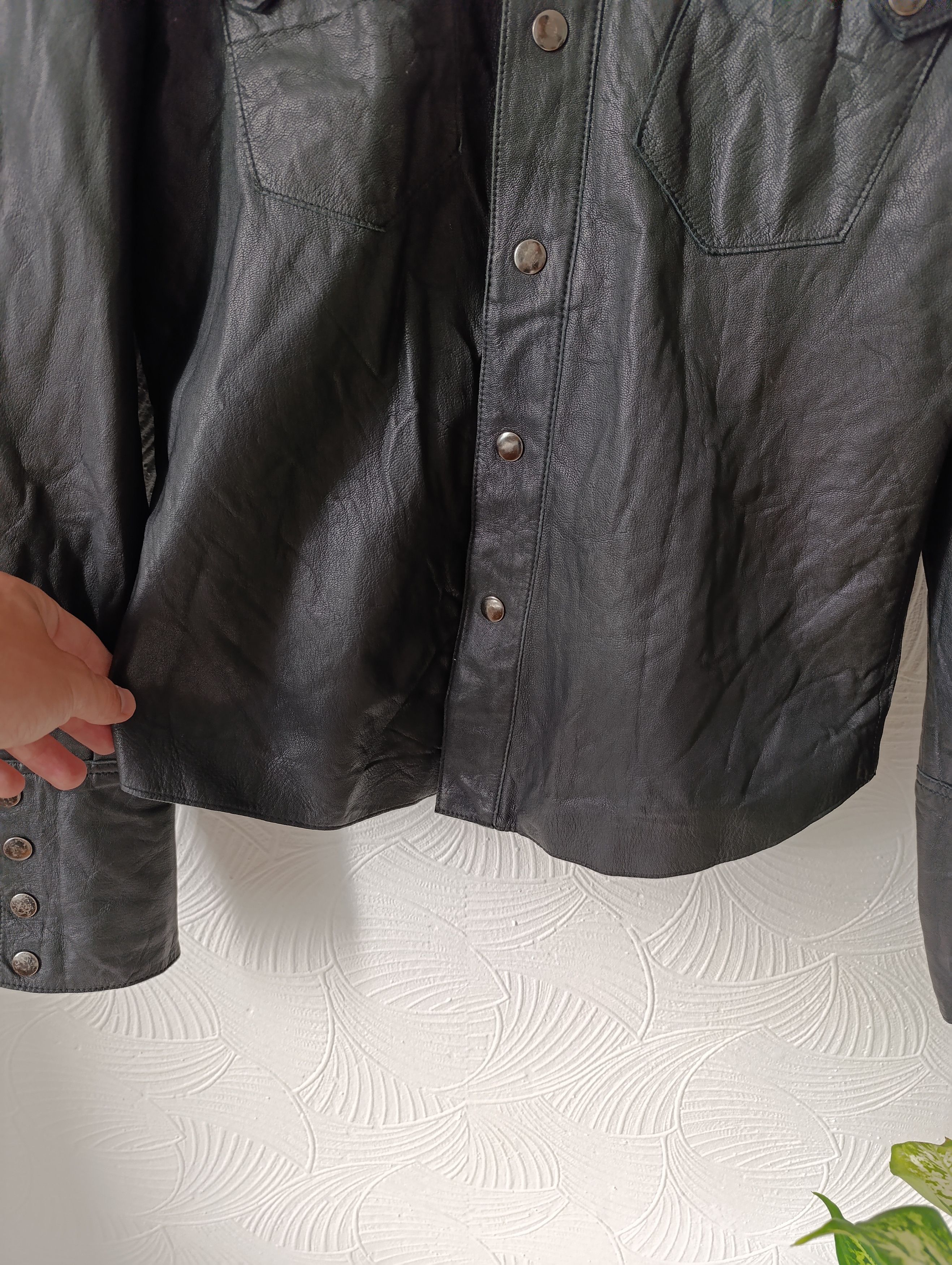 Allsaints ALLSAINTS BLACK LEATHER ROCK SHIRT JACKET Size US M / EU 48-50 / 2 - 3 Thumbnail
