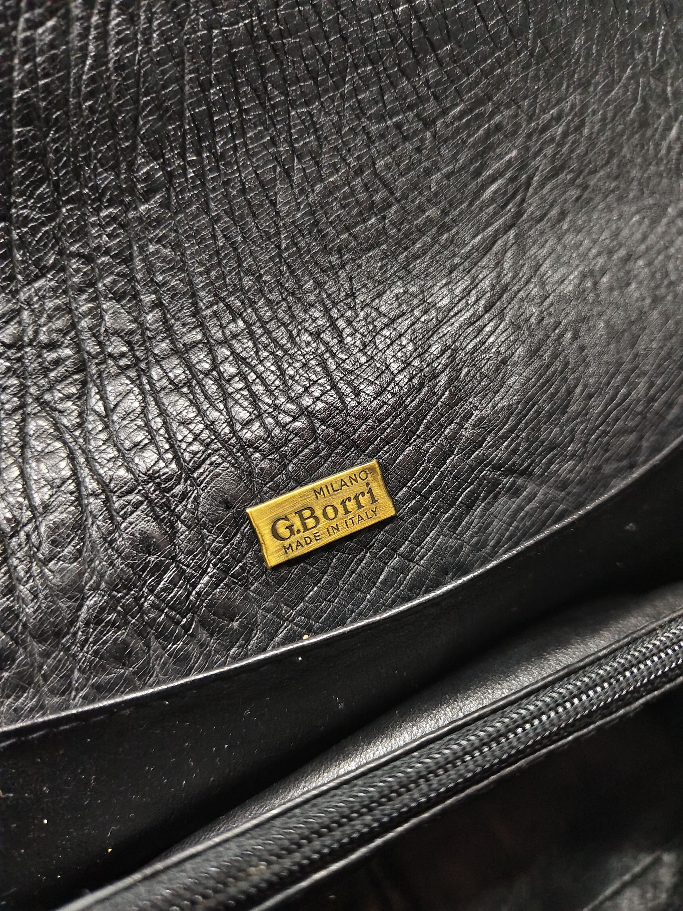 Vintage 90s G Borri🇮🇹Ostrich Leather Rare Exotic Designer Archive Size ONE SIZE - 8 Thumbnail