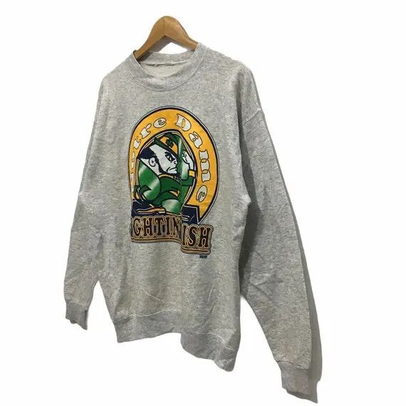 NFL × Vintage Vtg NFL Notre Dame Fighting Irish Football Sweatshirt Size L / US 10 / IT 46 - 4 Thumbnail