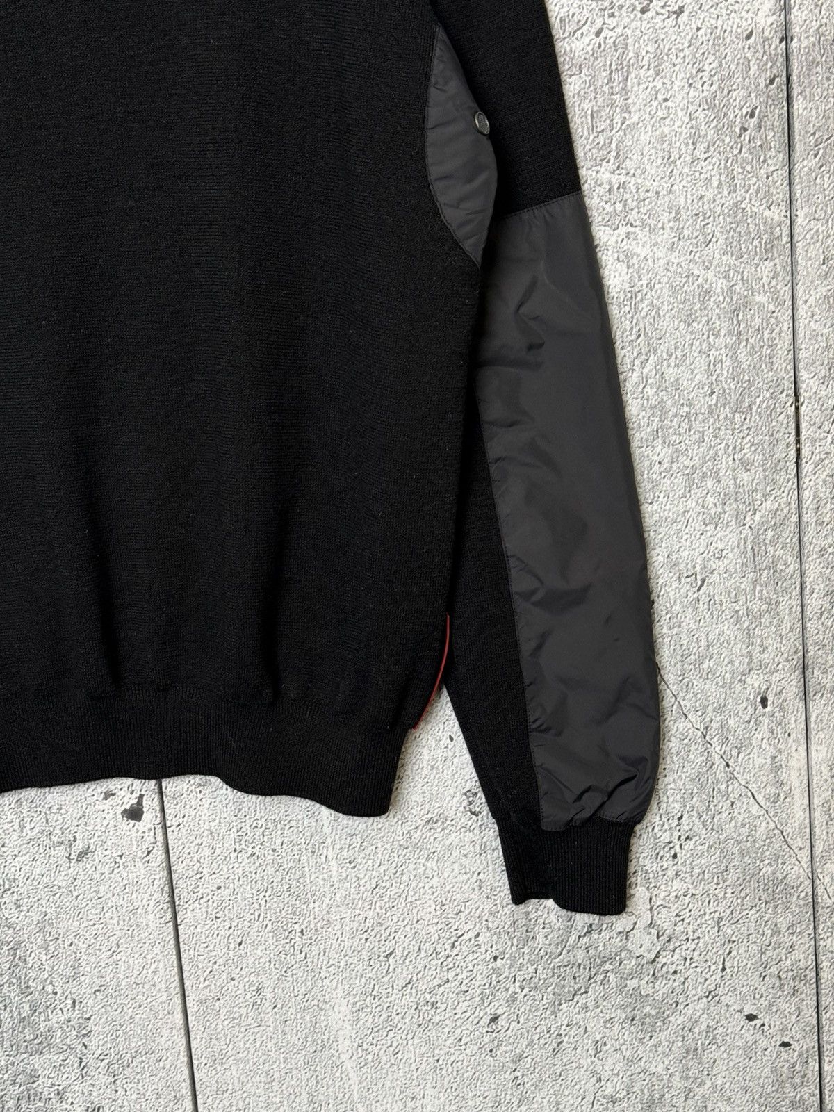 Prada Vintage Prada Sport Black Wool & Nylon Sweater Zip Pullover Size US L / EU 52-54 / 3 - 16 Thumbnail