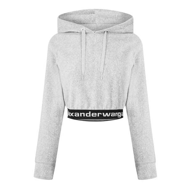 Alexander Wang o1g2r1mq0824 Cropped Hoodies in Black & Grey Size S / US 4 / IT 40 - 1 Thumbnail