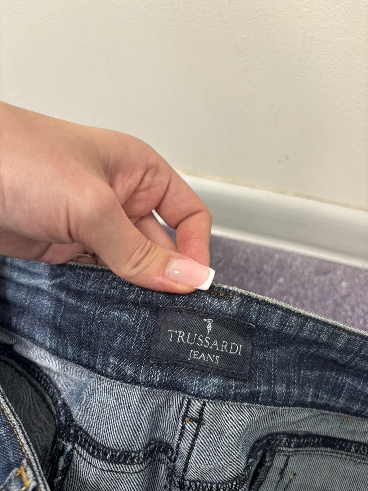 Trussardi Vintage Trussardi Women’s Bottoms Zip Faded Blue Denim Jeans Size 31" - 12 Thumbnail