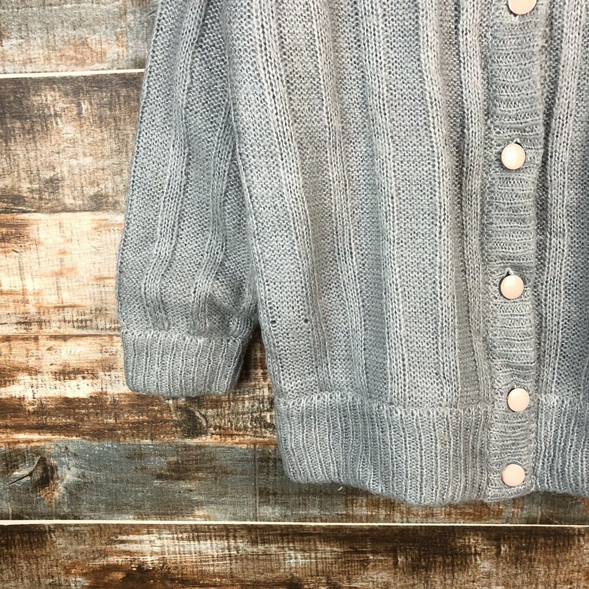 Japanese Brand Sec Grey Cardigan vintage Knitwear #A2244 Size L / US 10 / IT 46 - 7 Thumbnail