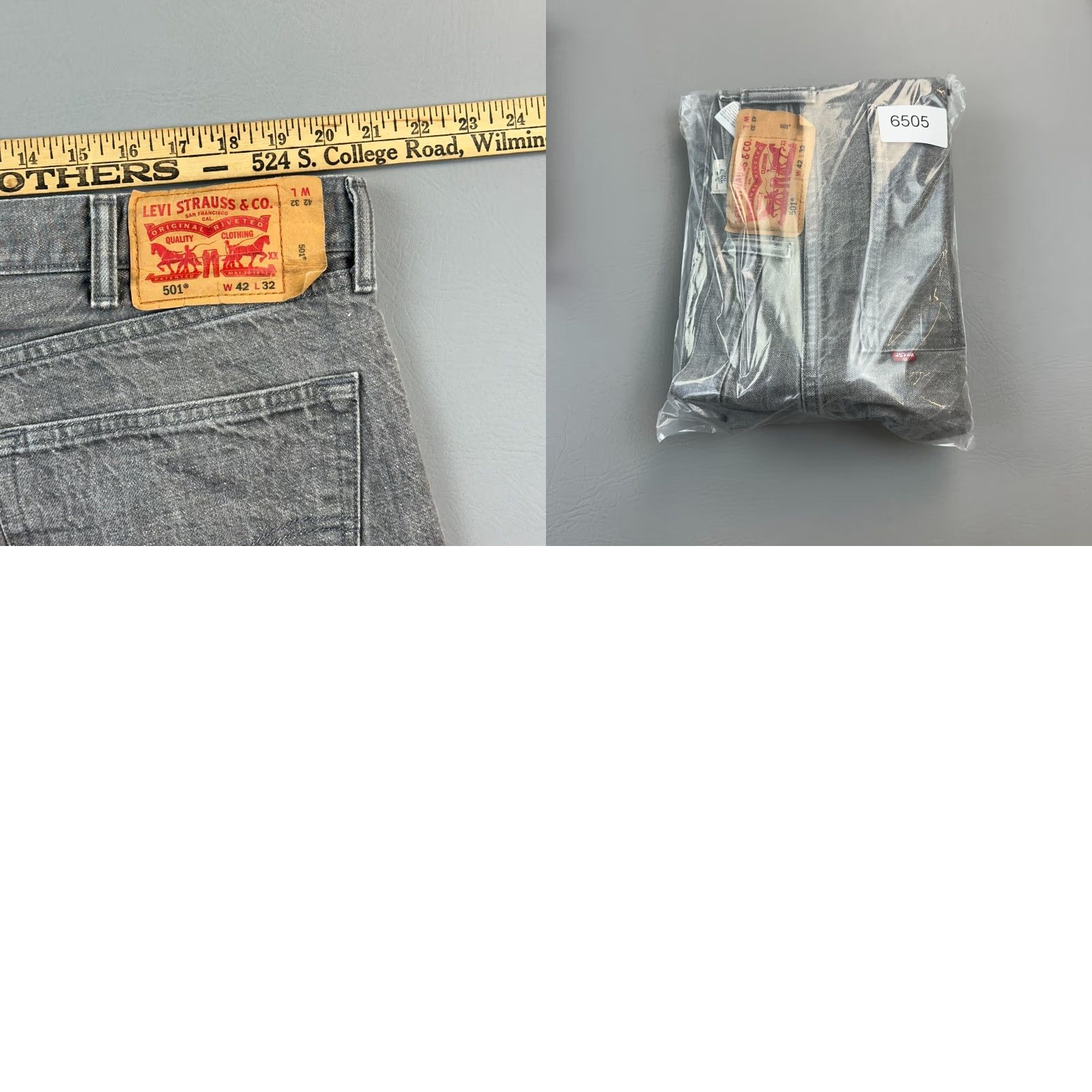 Levi's Levis 501 Jeans Mens 42x30 Gray Charcoal Wash Original Fit Button Fly Denim Modern Straight 90s Cowboy Retro Mens Size US 42 / EU 58 - 10 Thumbnail