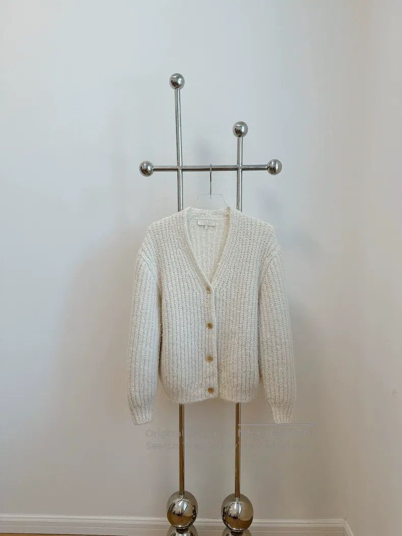 Loro Piana LORO PIANA White Cashmere Knit Cardigan Size M / US 6-8 / IT 42-44 - 1 Thumbnail